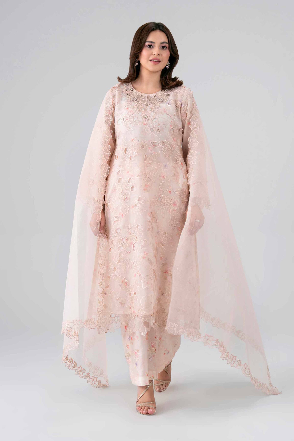 3 Piece - Printed Embroidered Suit - KBS26-40