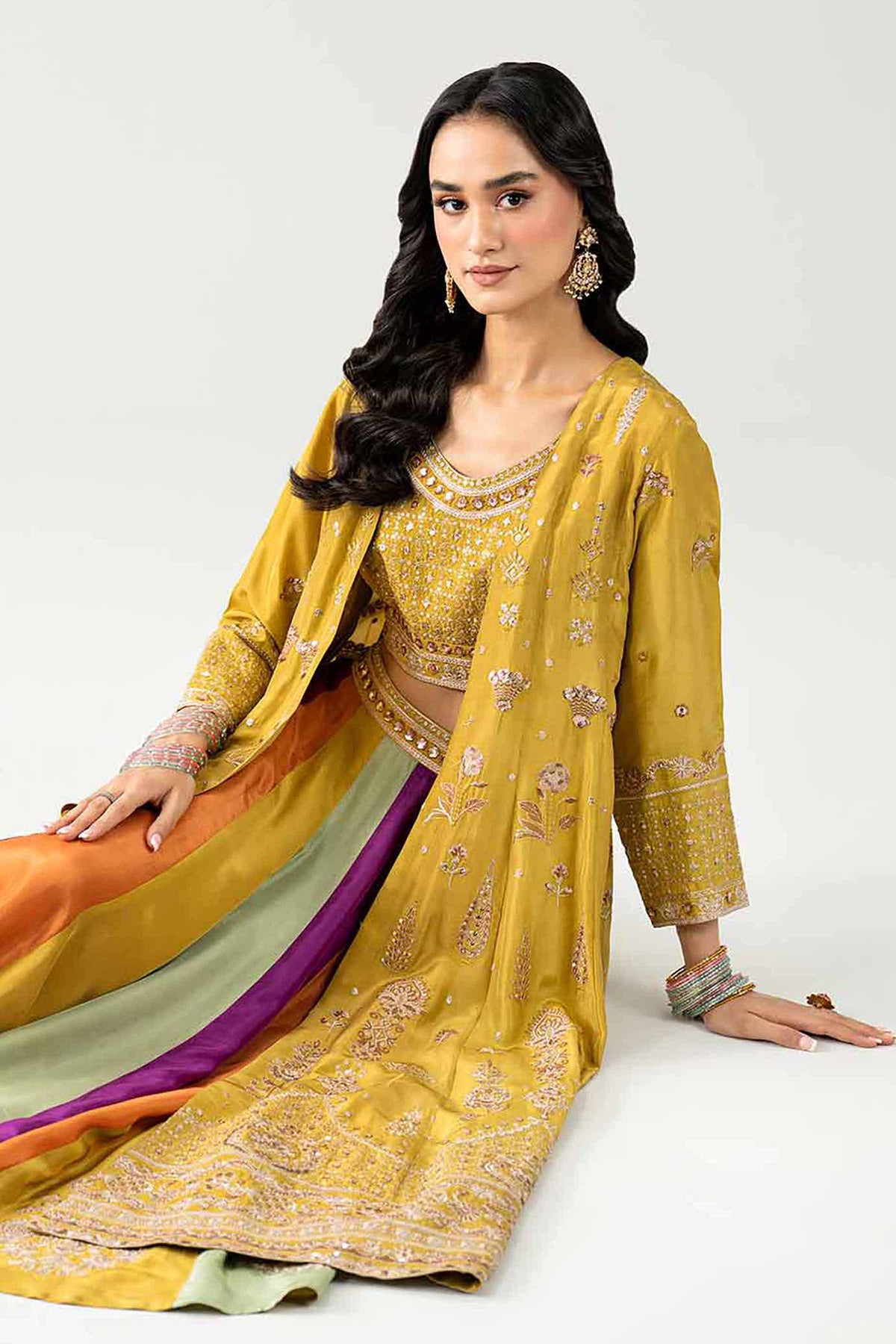 3 Piece - Embroidered Lehnga Set - KBS26-88