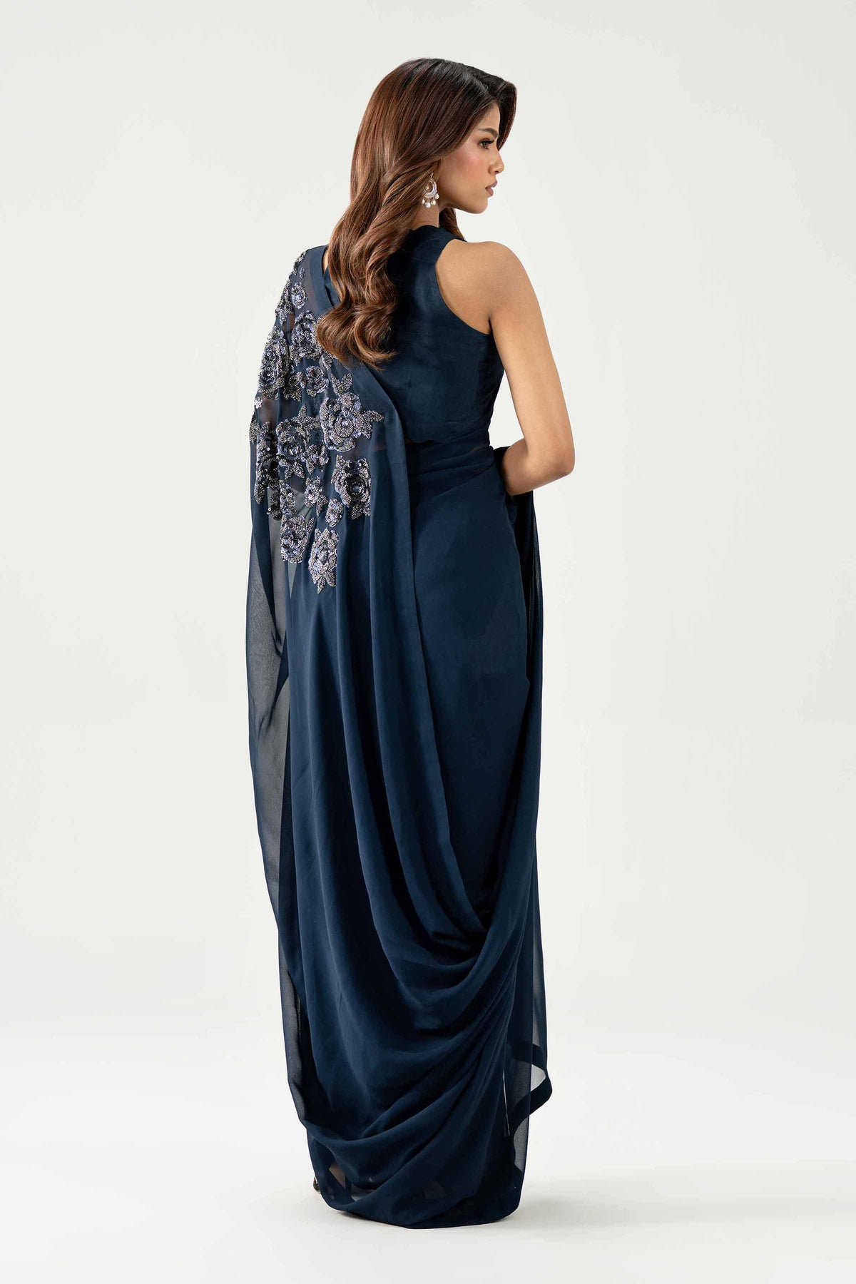 2 Piece - Embroidered Saree Set - KBS26-93