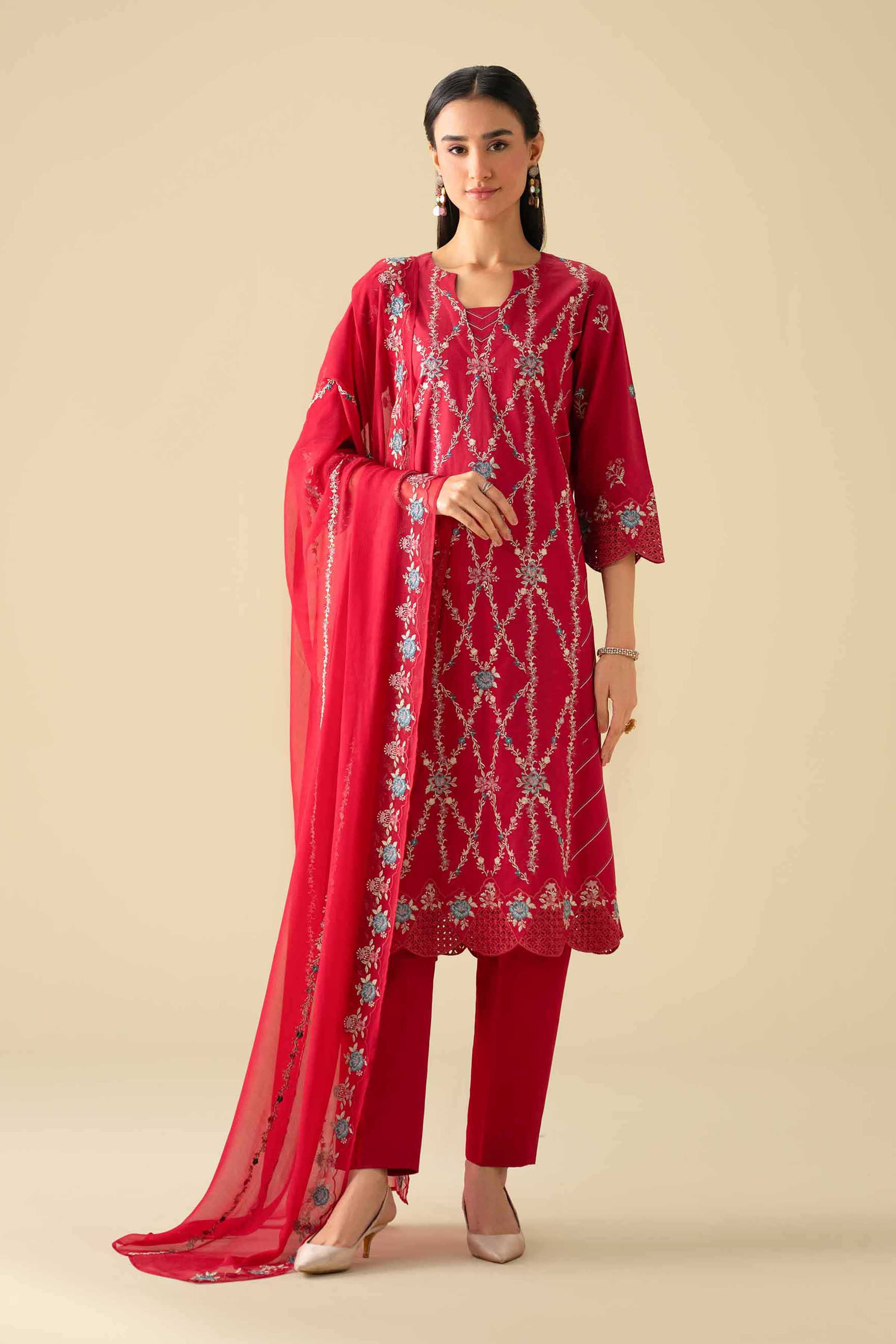 3 Piece - Embroidered Suit - KFE26-100
