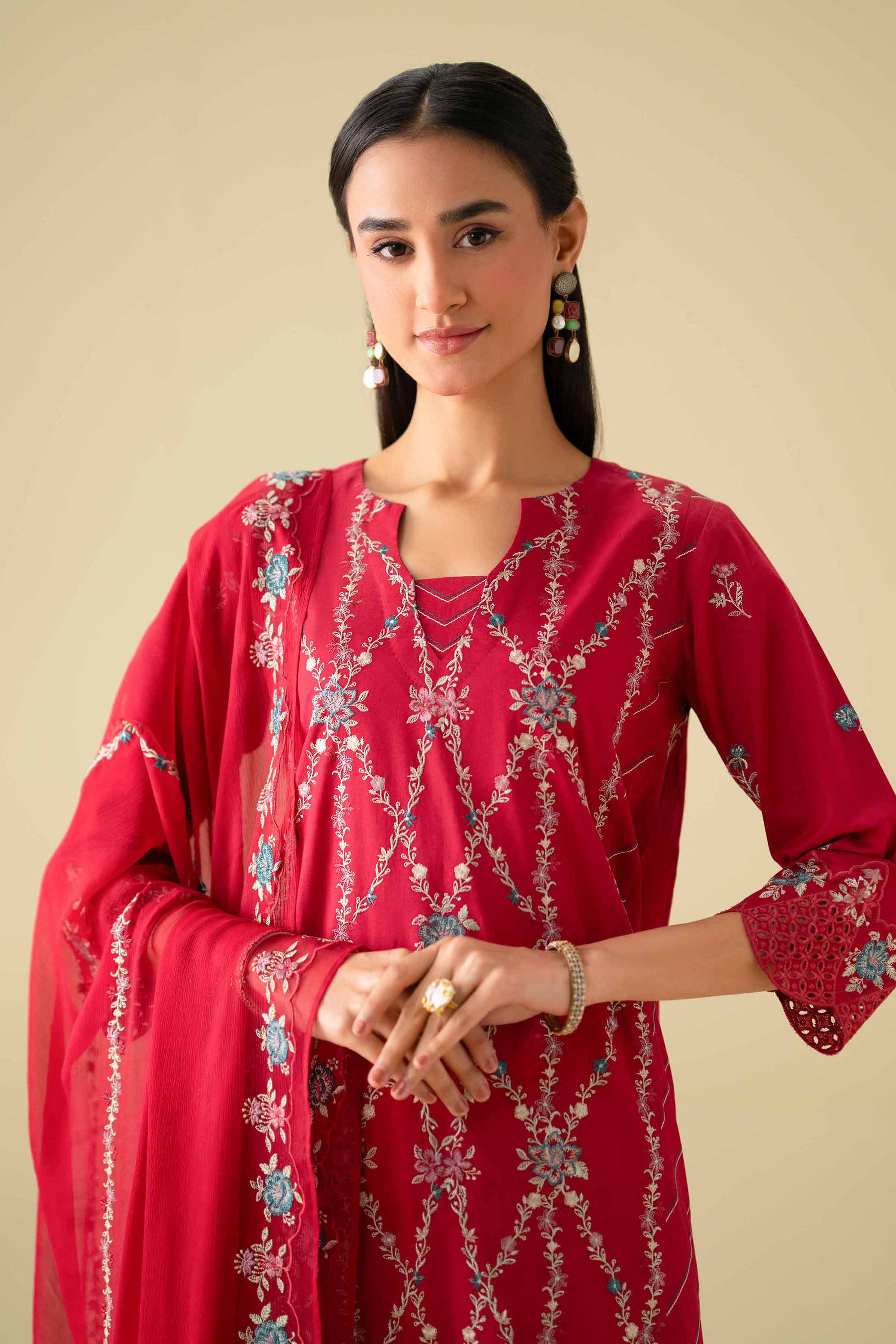 3 Piece - Embroidered Suit - KFE26-100