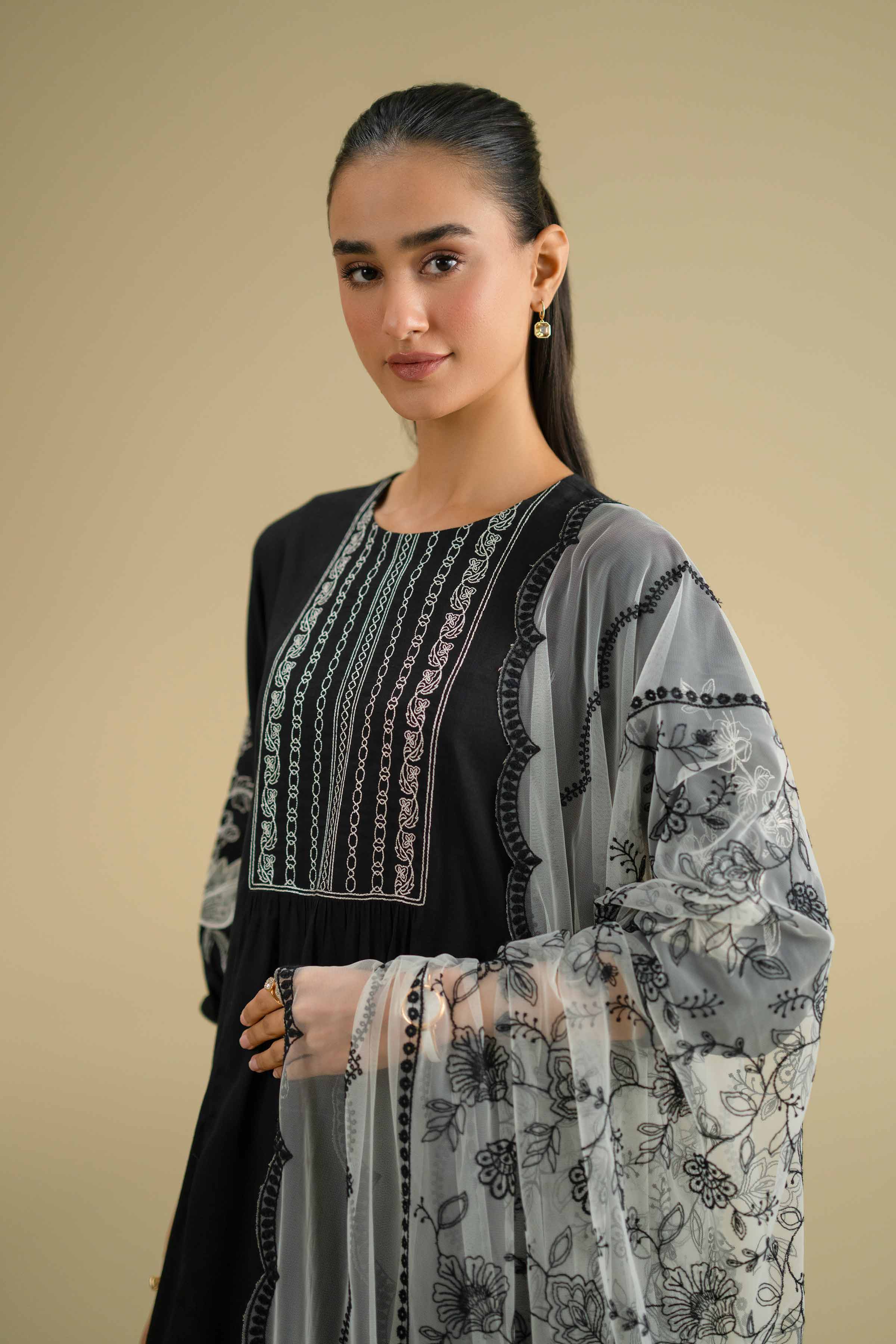 Embroidered Dupatta - KFE26-123