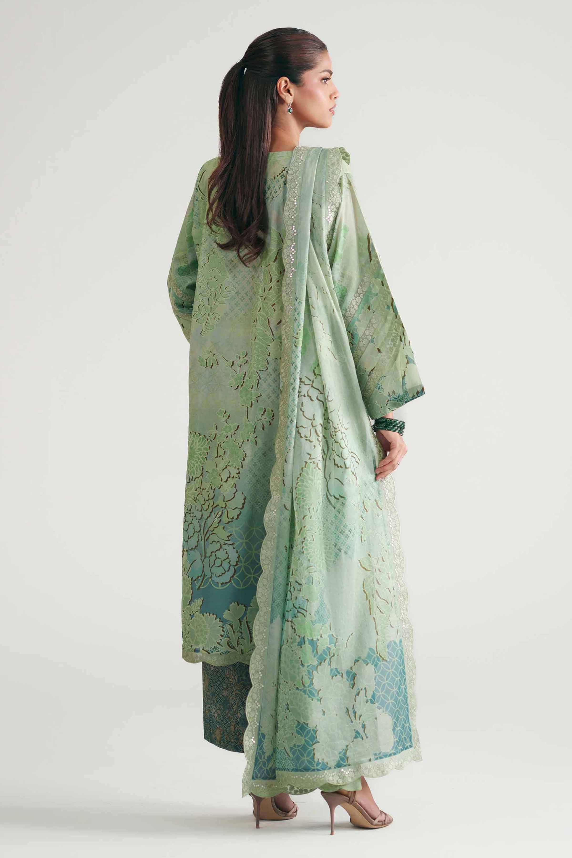 3 Piece - Printed Embroidered Suit - KFE26-179