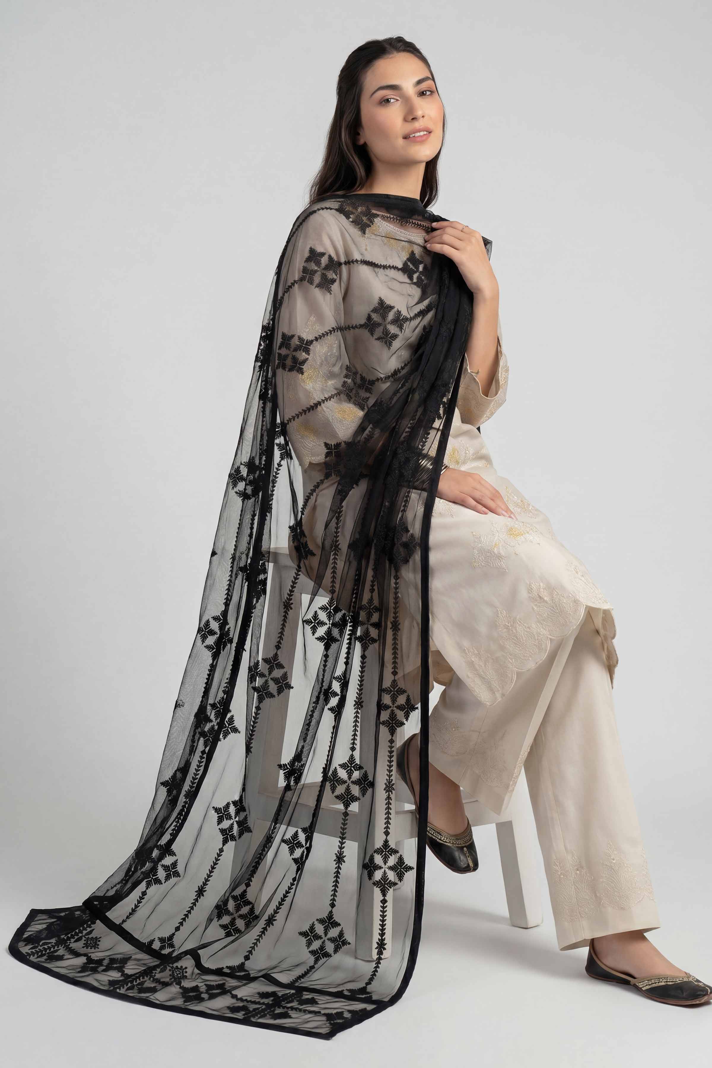 Embroidered Dupatta - KFE26-194