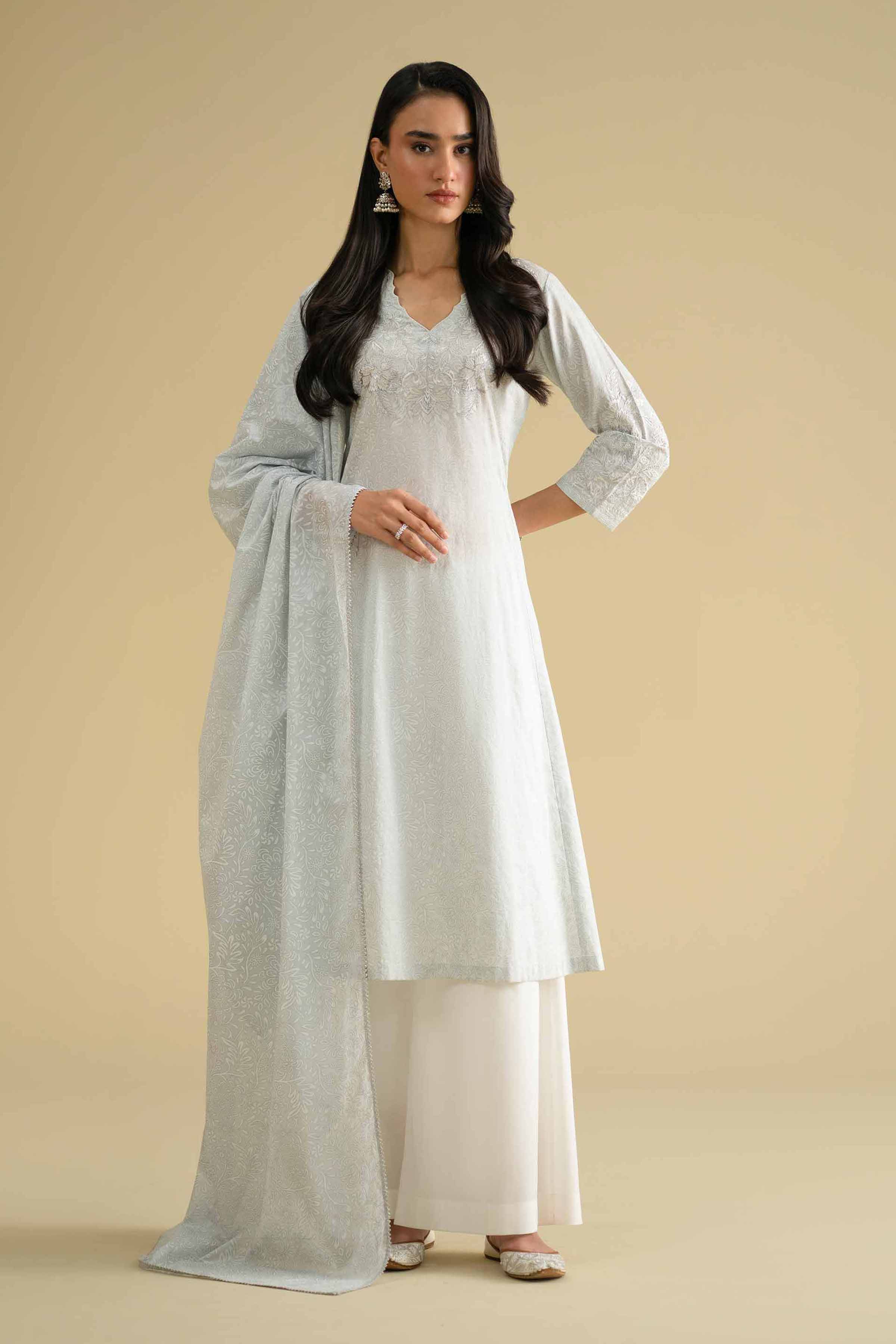 2 Piece - Printed Embroidered Suit - KFE26-229