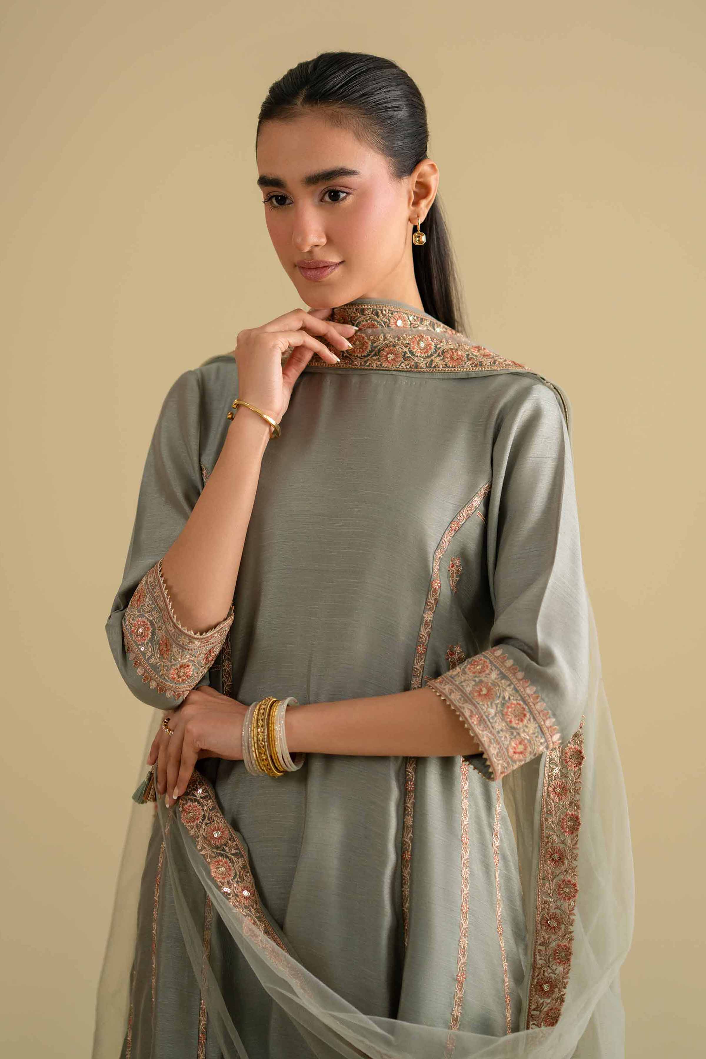 3 Piece - Embroidered Suit - KFE26-233
