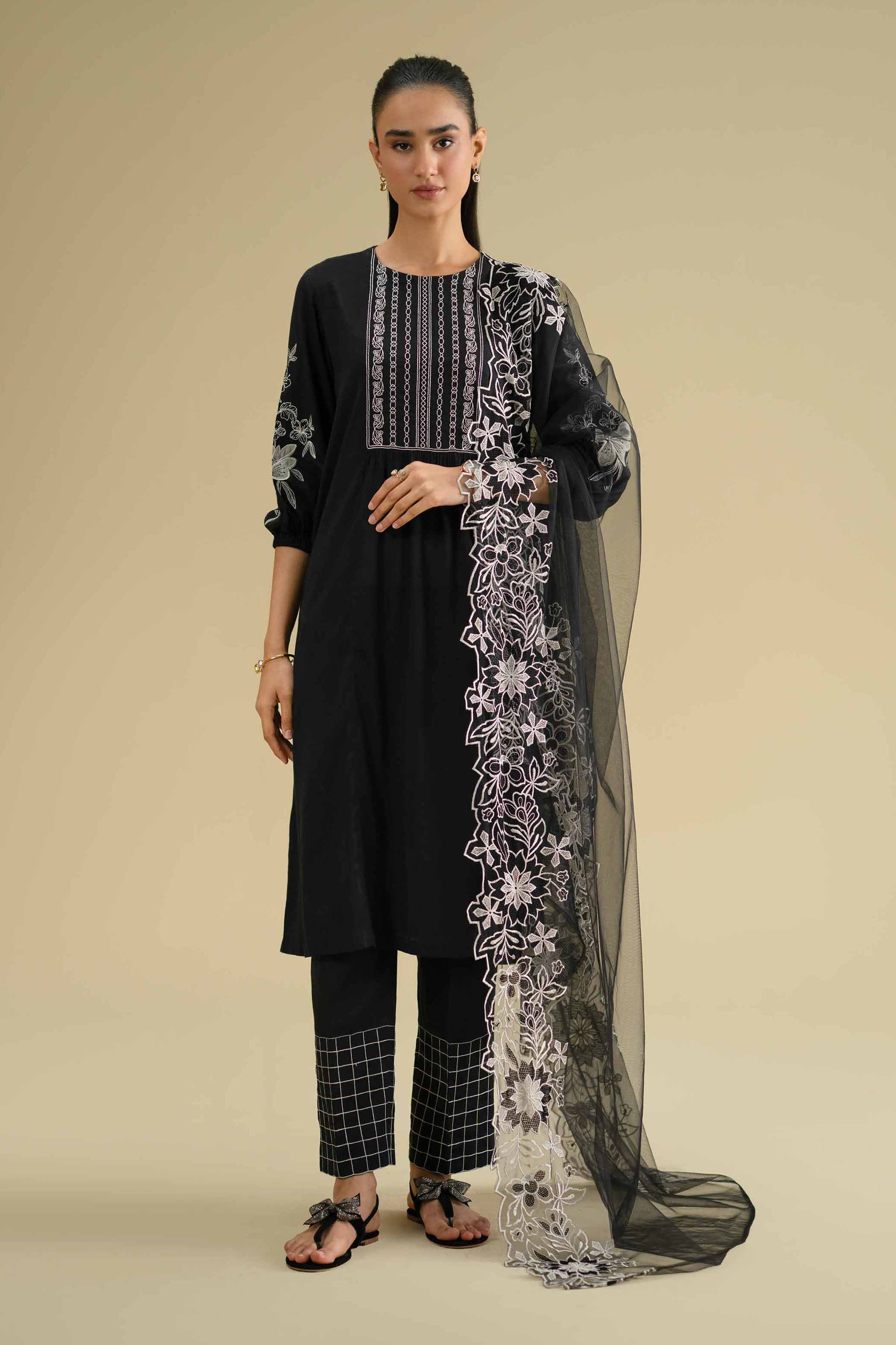 Embroidered Dupatta - KFE26-234