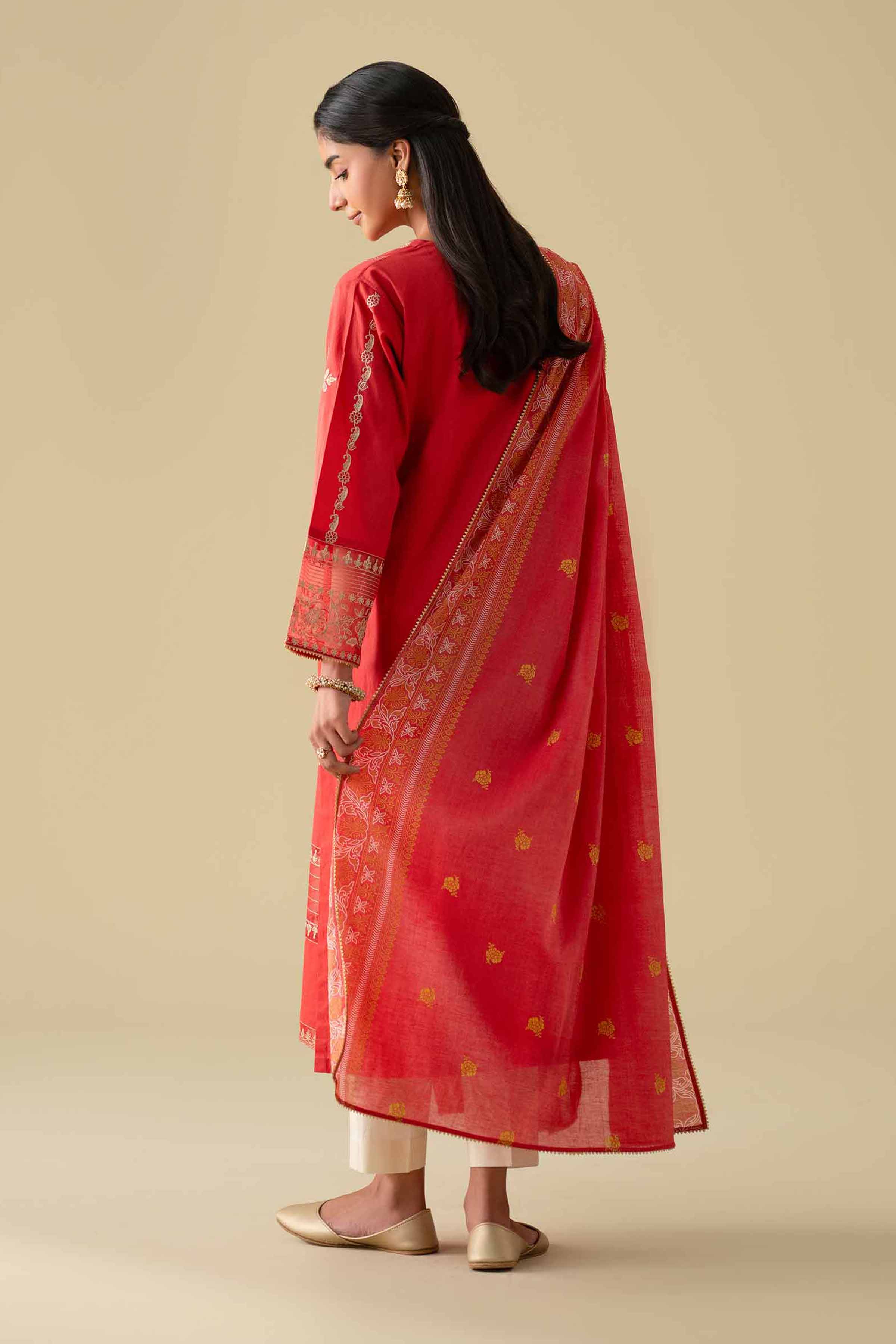 2 Piece - Printed Embroidered Suit - KFE26-27