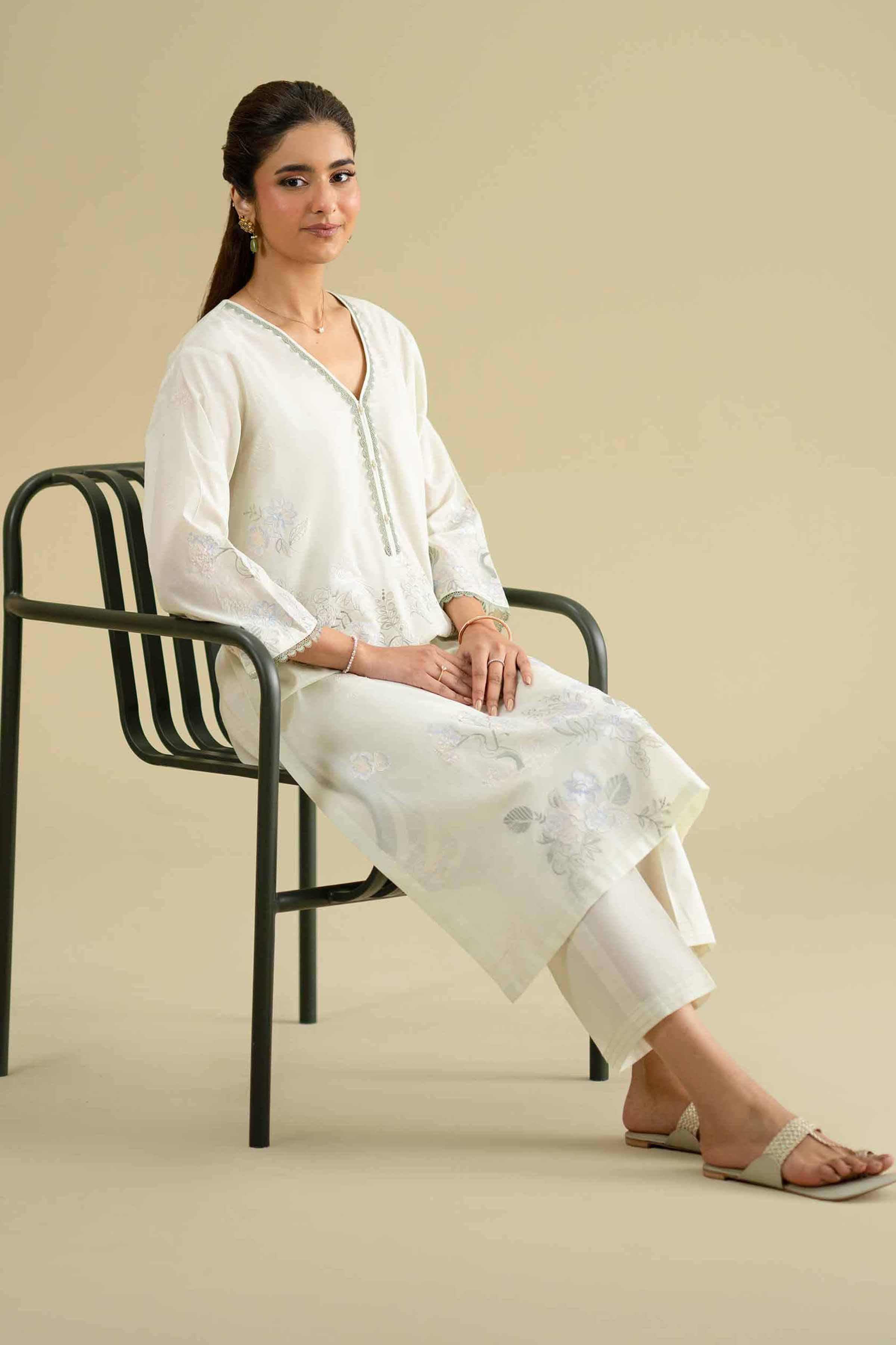 2 Piece - Embroidered Suit - KFE26-59