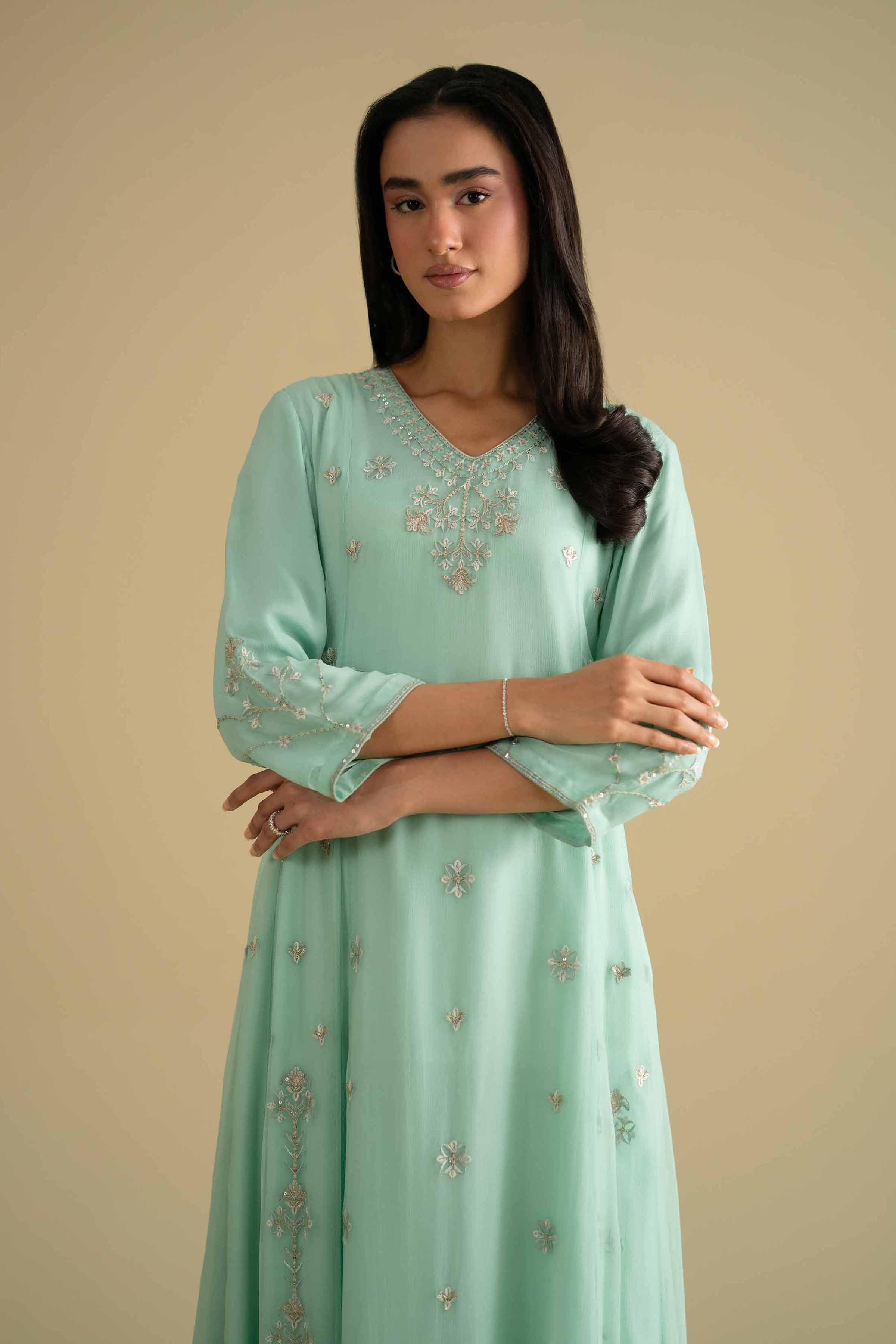 2 Piece - Embroidered Suit - KFE26-61