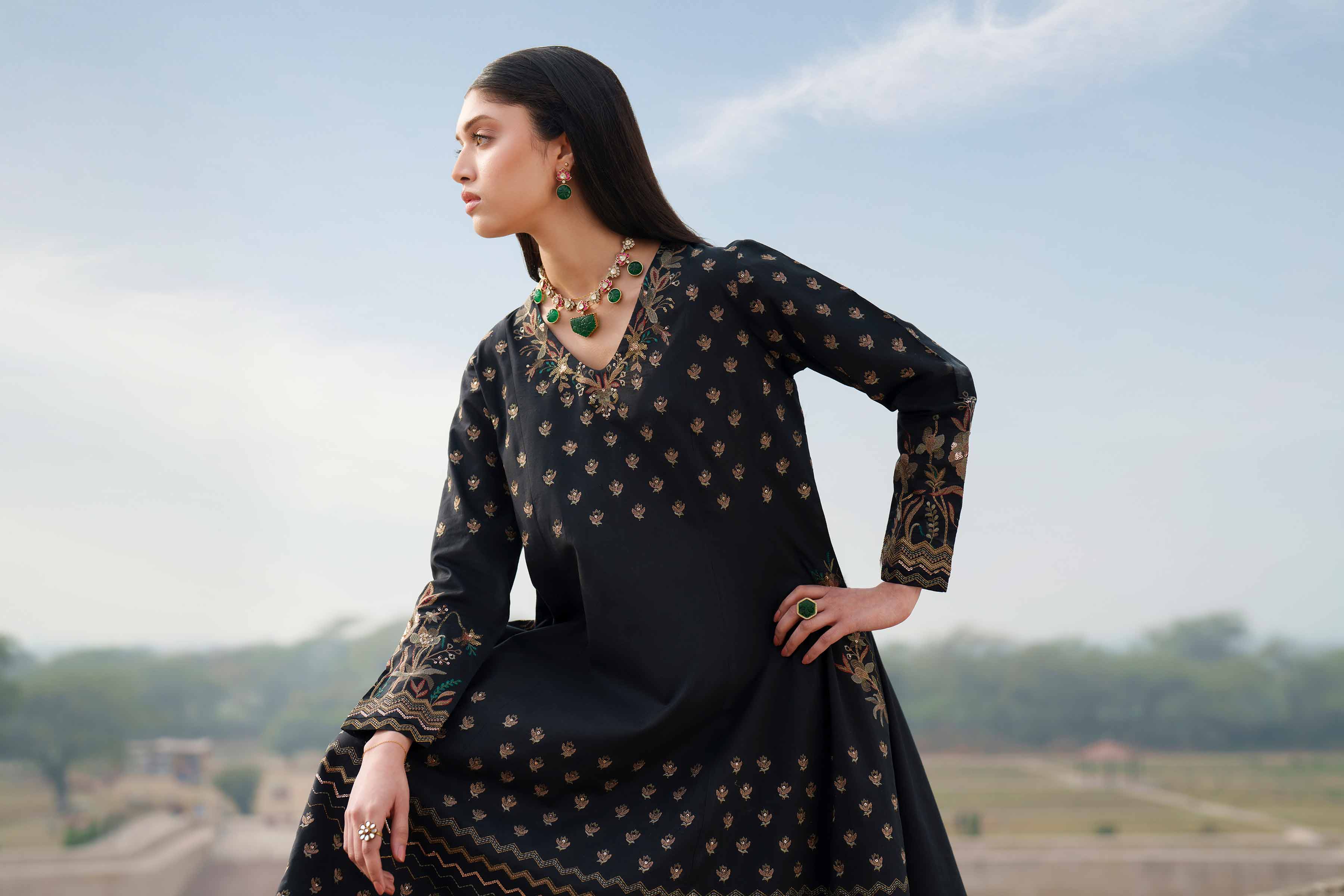 2 Piece - Embroidered Suit - KFE26-67