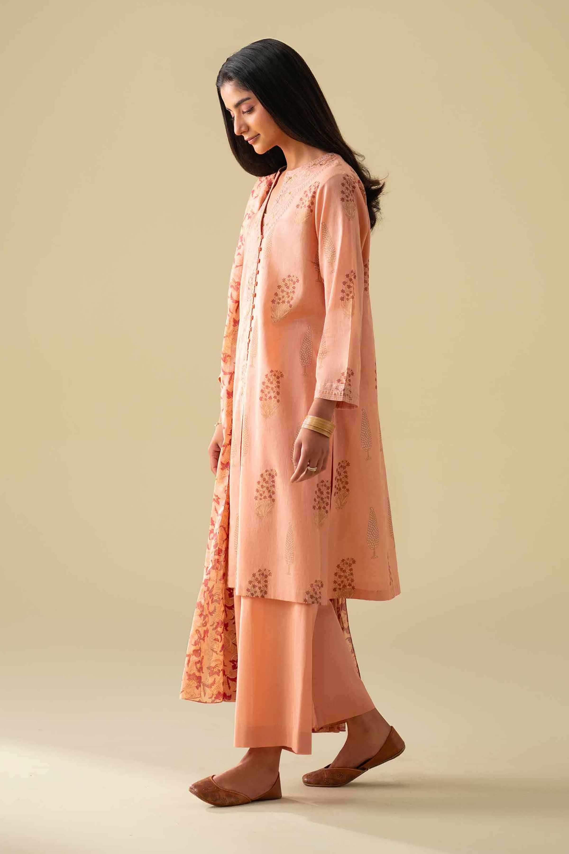 3 Piece - Printed Embroidered Suit - KFE26-77