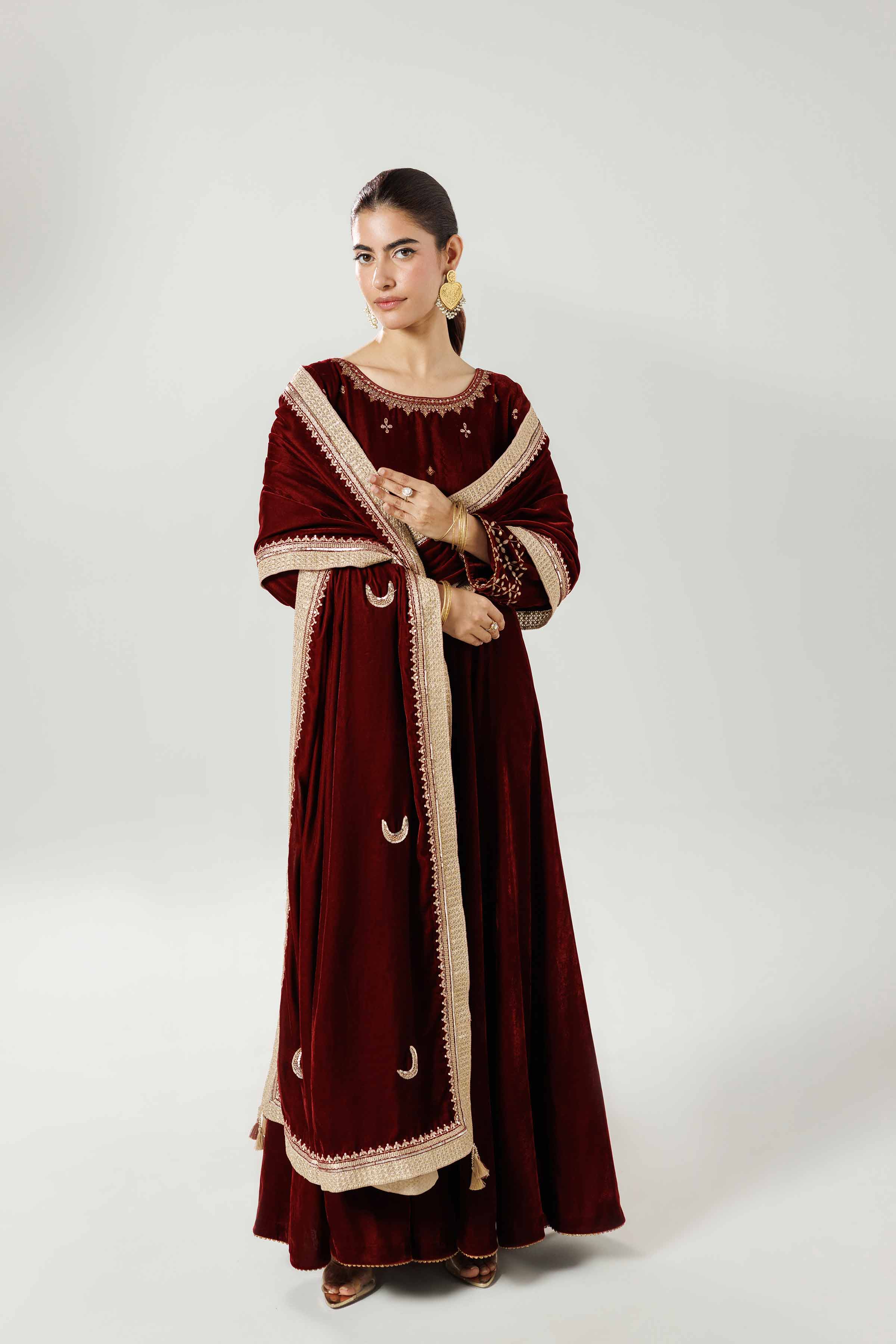 Embroidered Dupatta - KFW25-47