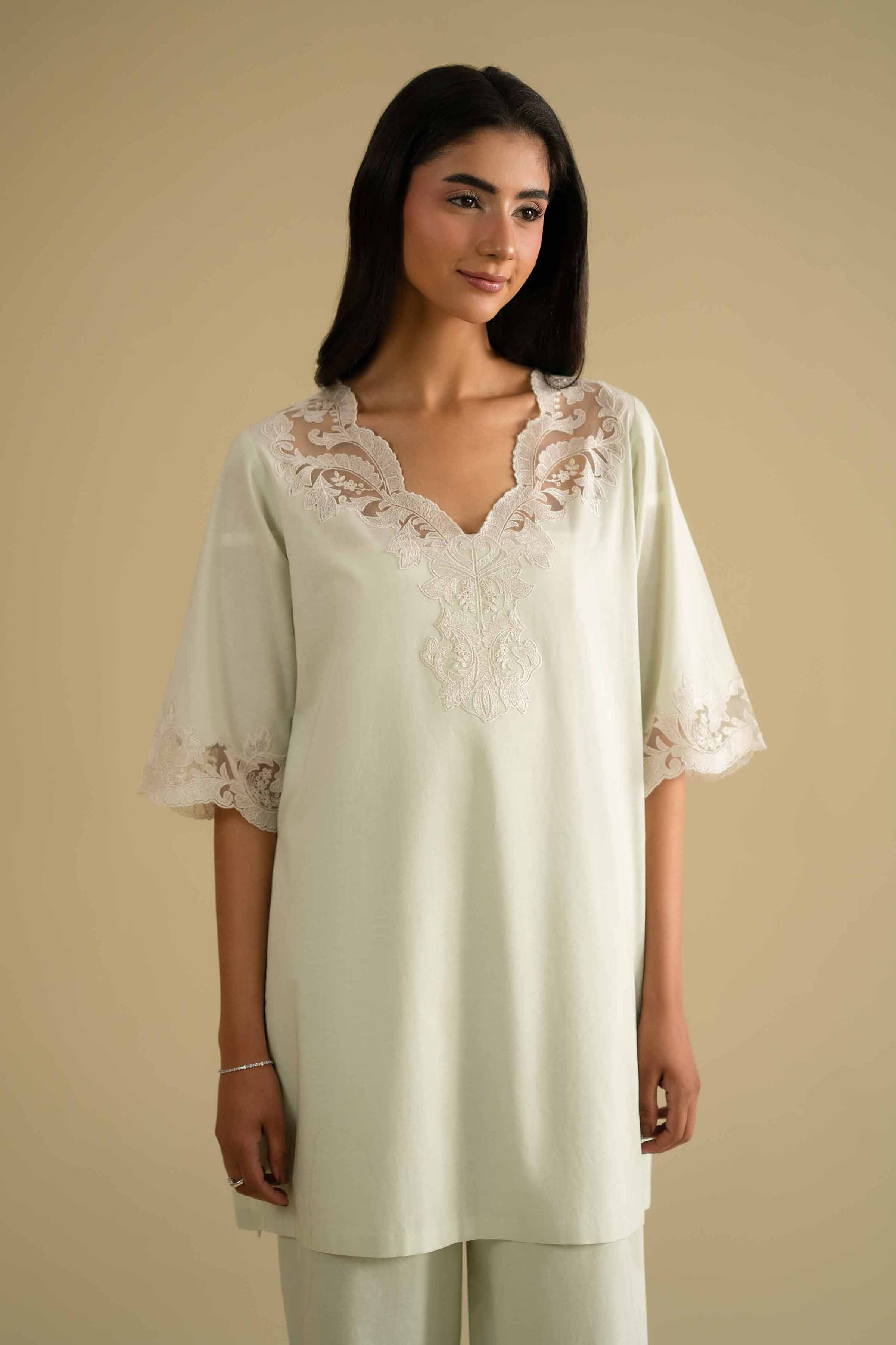2 Piece - Embroidered Loungewear - KLS26-04