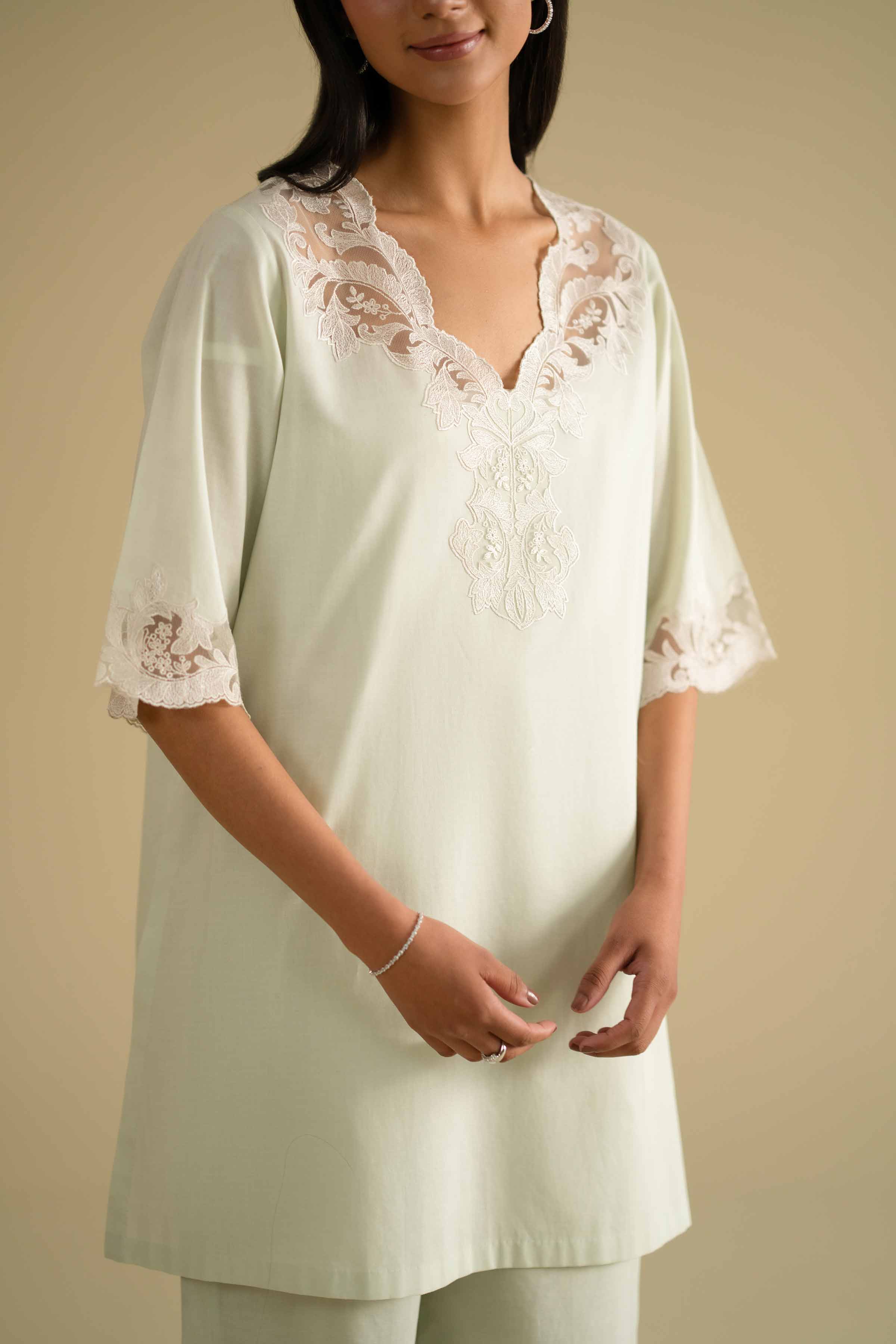 2 Piece - Embroidered Loungewear - KLS26-04