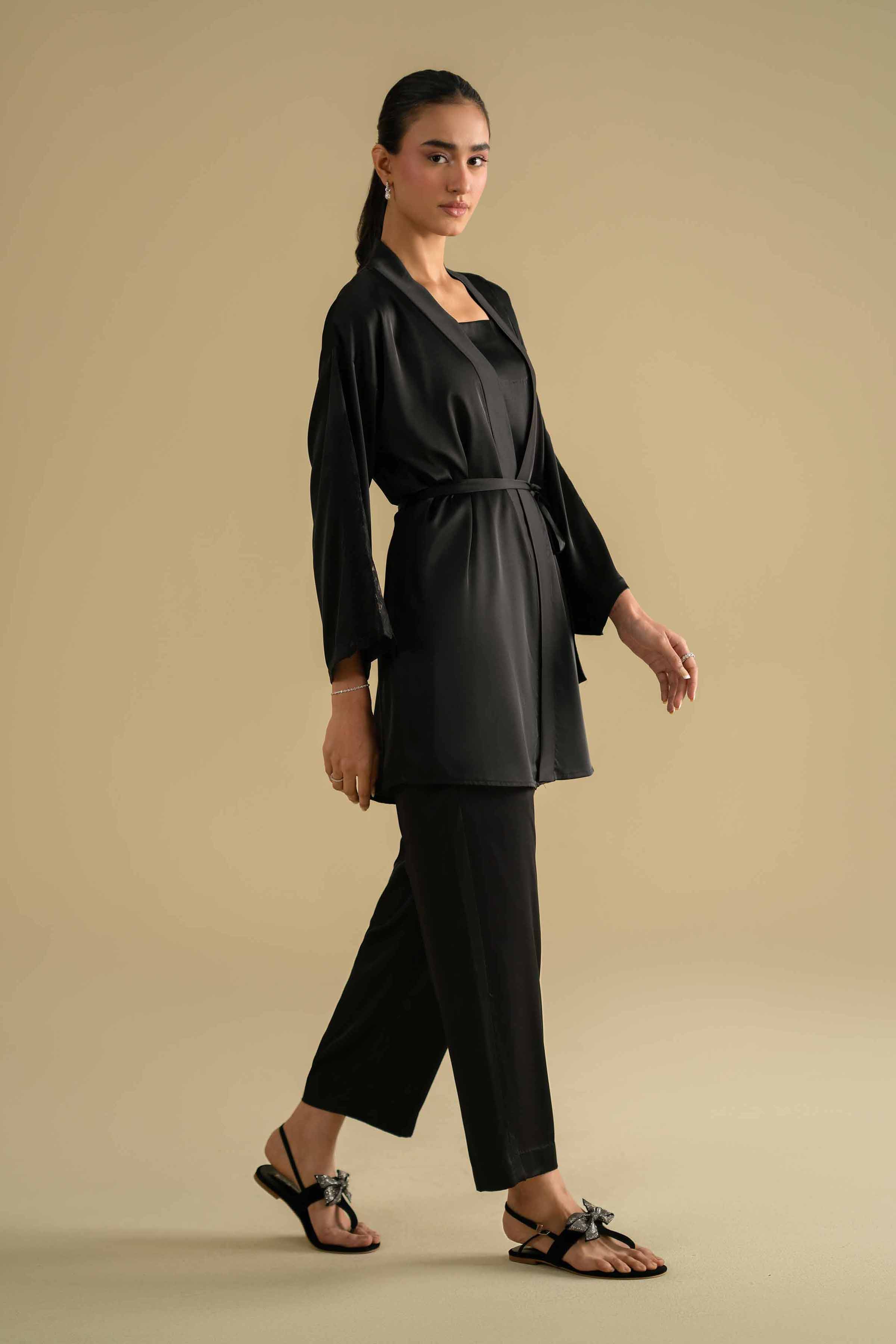 3 Piece - Embroidered Loungewear - KLS26-10