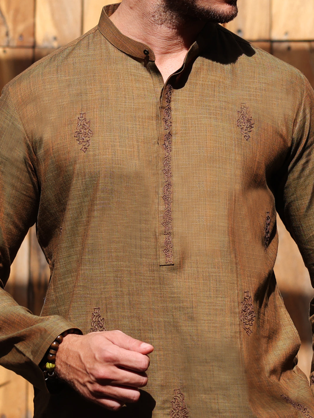 Green Cotton Kurta Trouser - AL-KT-2930