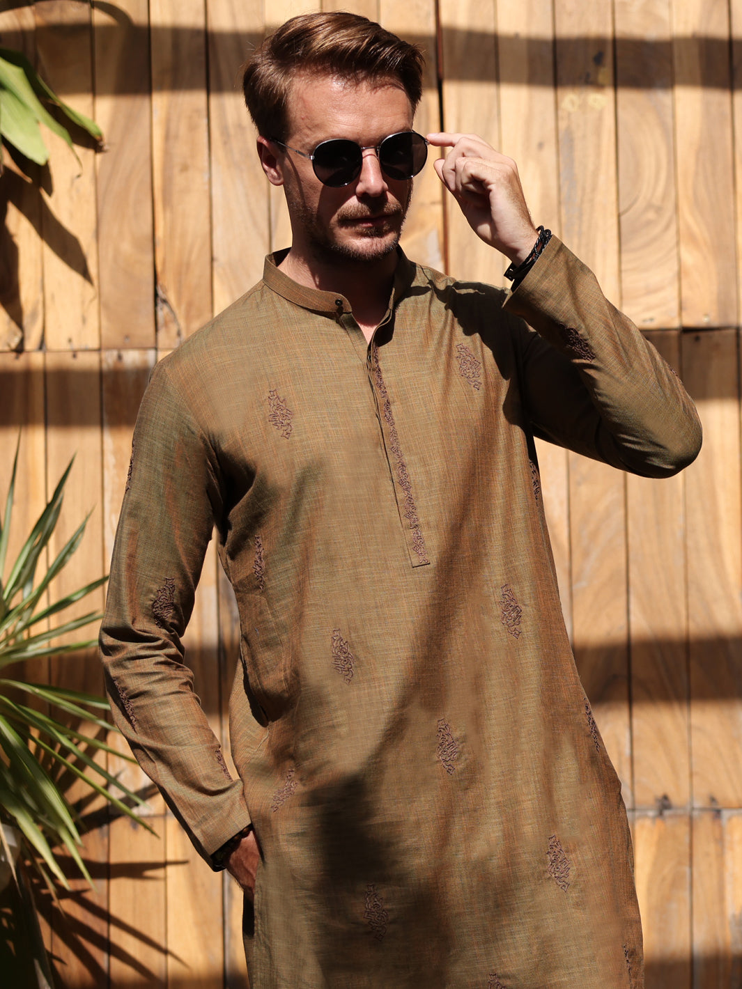 Green Cotton Kurta Trouser - AL-KT-2930