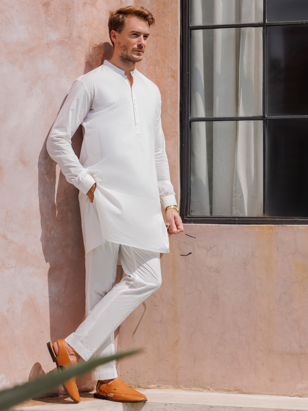 White Cotton Kurta Trouser - AL-KT-2979