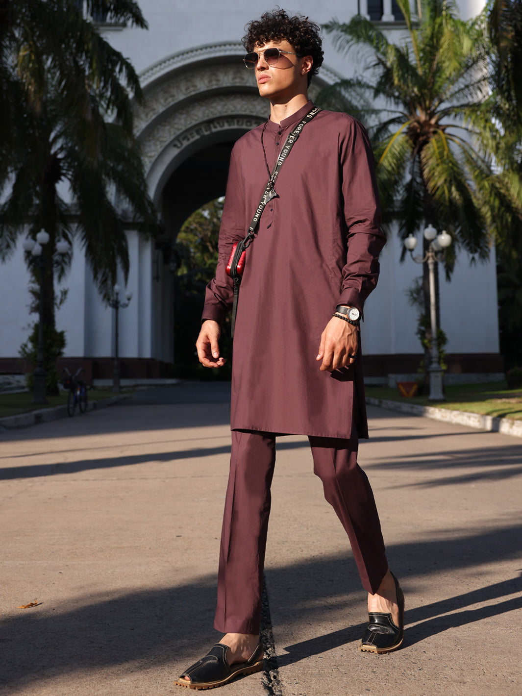 Purple Cotton Kurta Trouser - AL-KT-2981