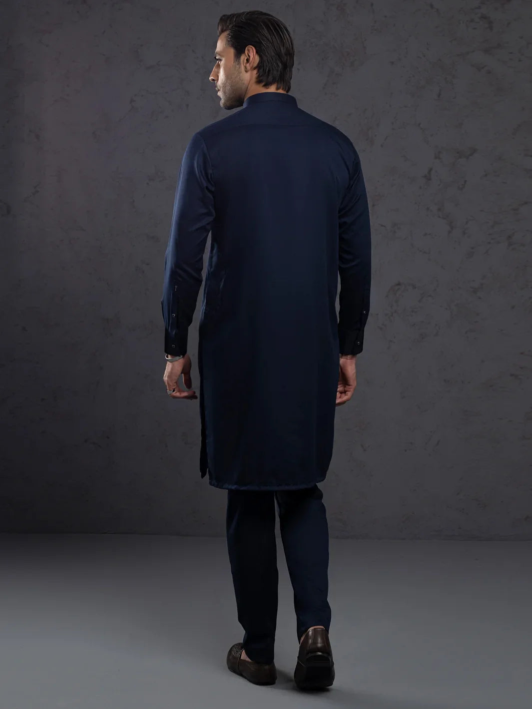 Midnight Blue Plain Kurta Trouser - ALET-KT-3003-R3