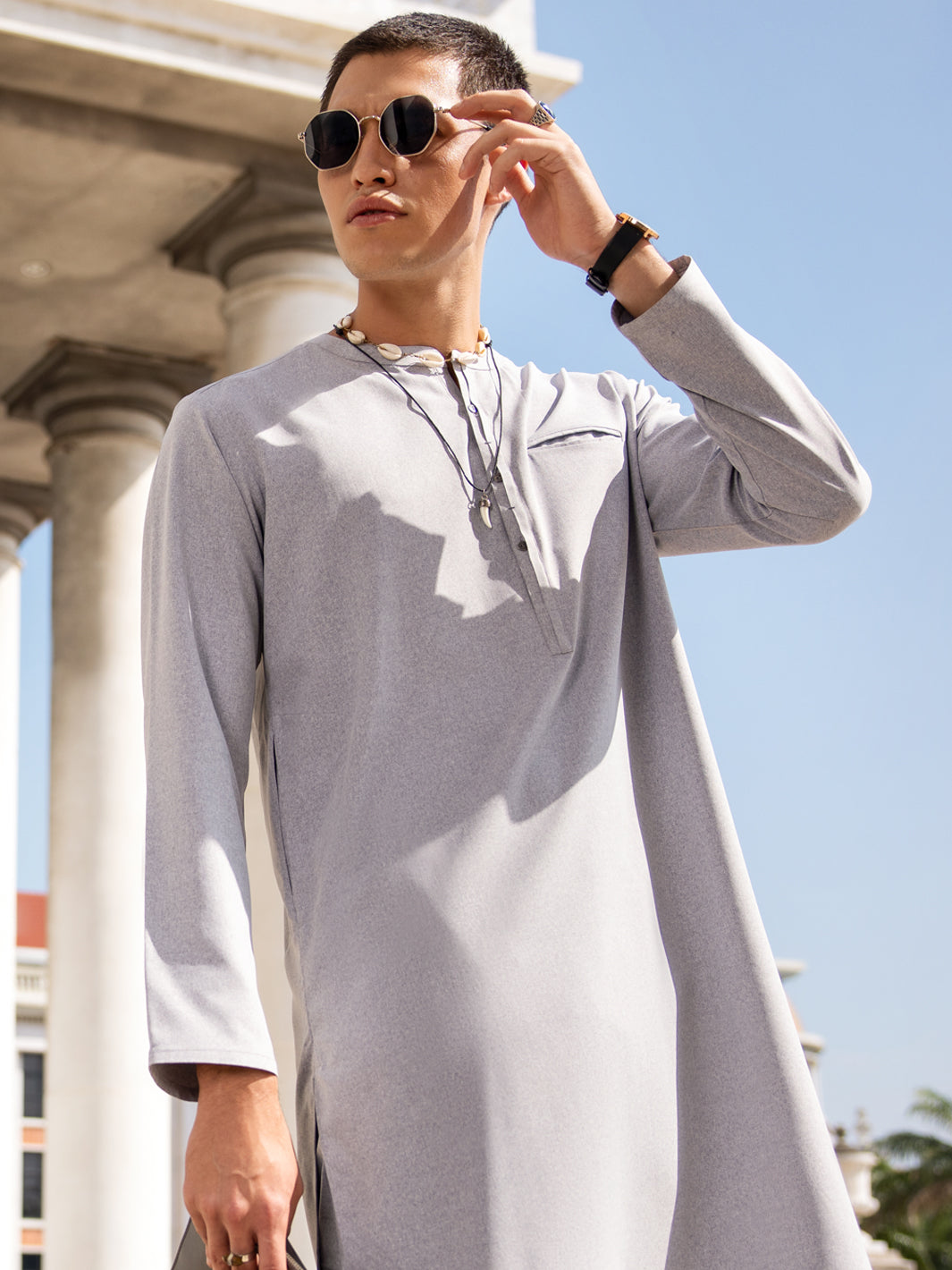 Light Blue Blended Kurta Trouser - AL-KT-3043B