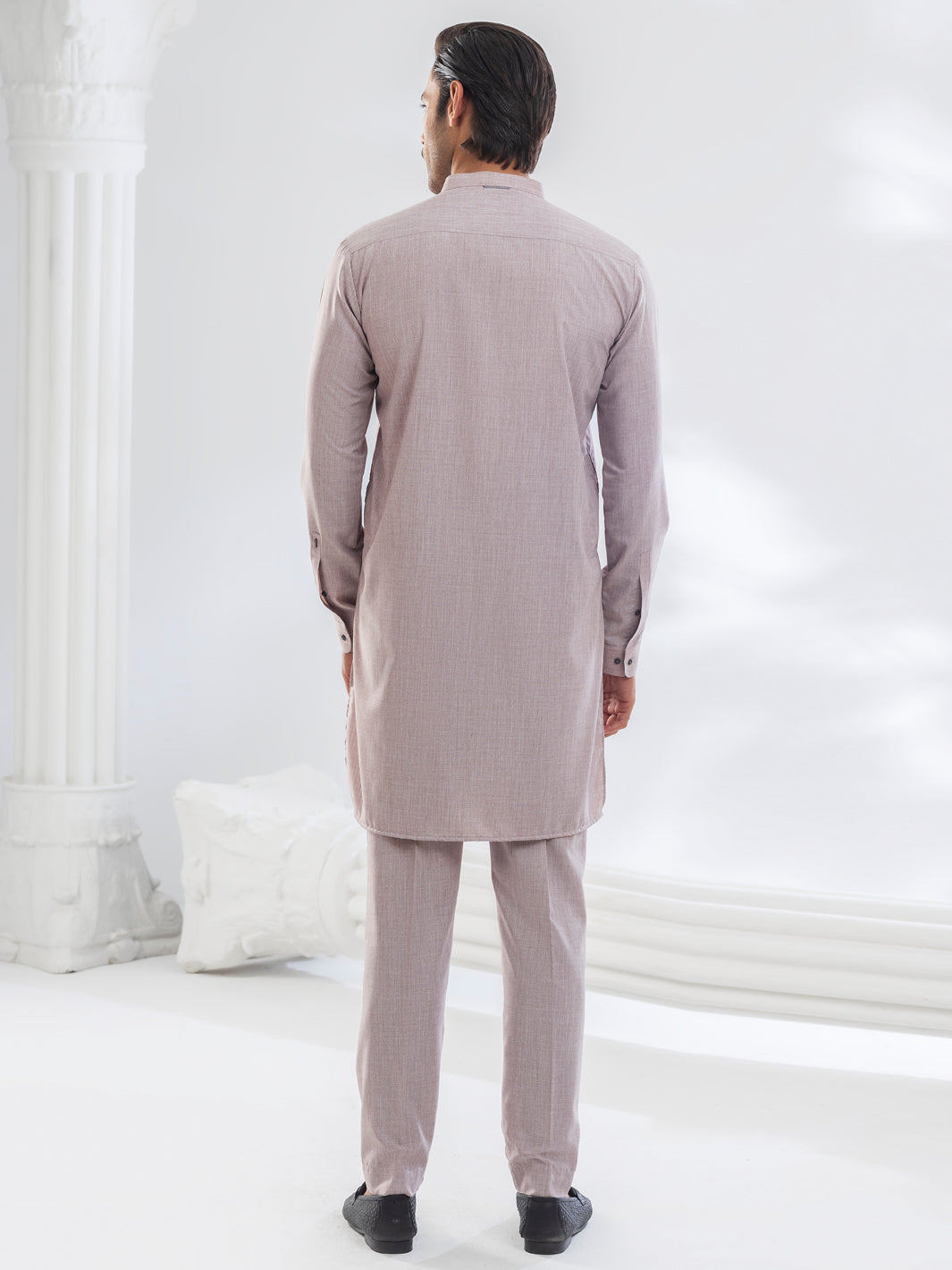 Dark Pink Blended Kurta Trouser - AL-KT-3088