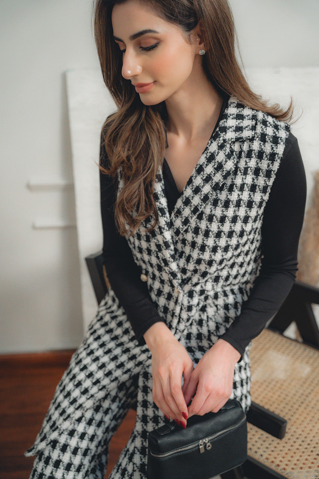 Viva Sleeveless Tweed Suit
