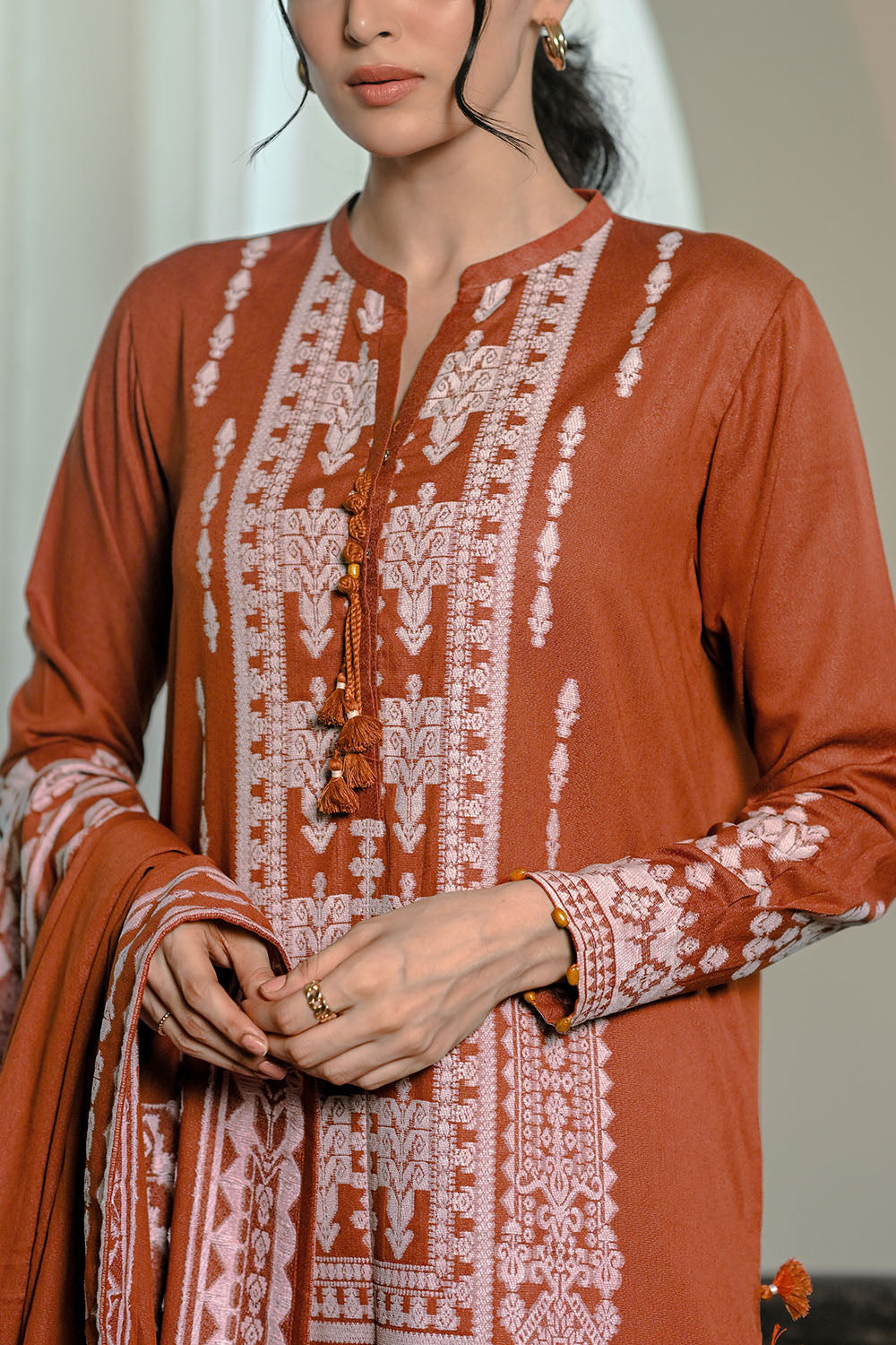 3 Piece Karandi Velvet Jacquard Suit