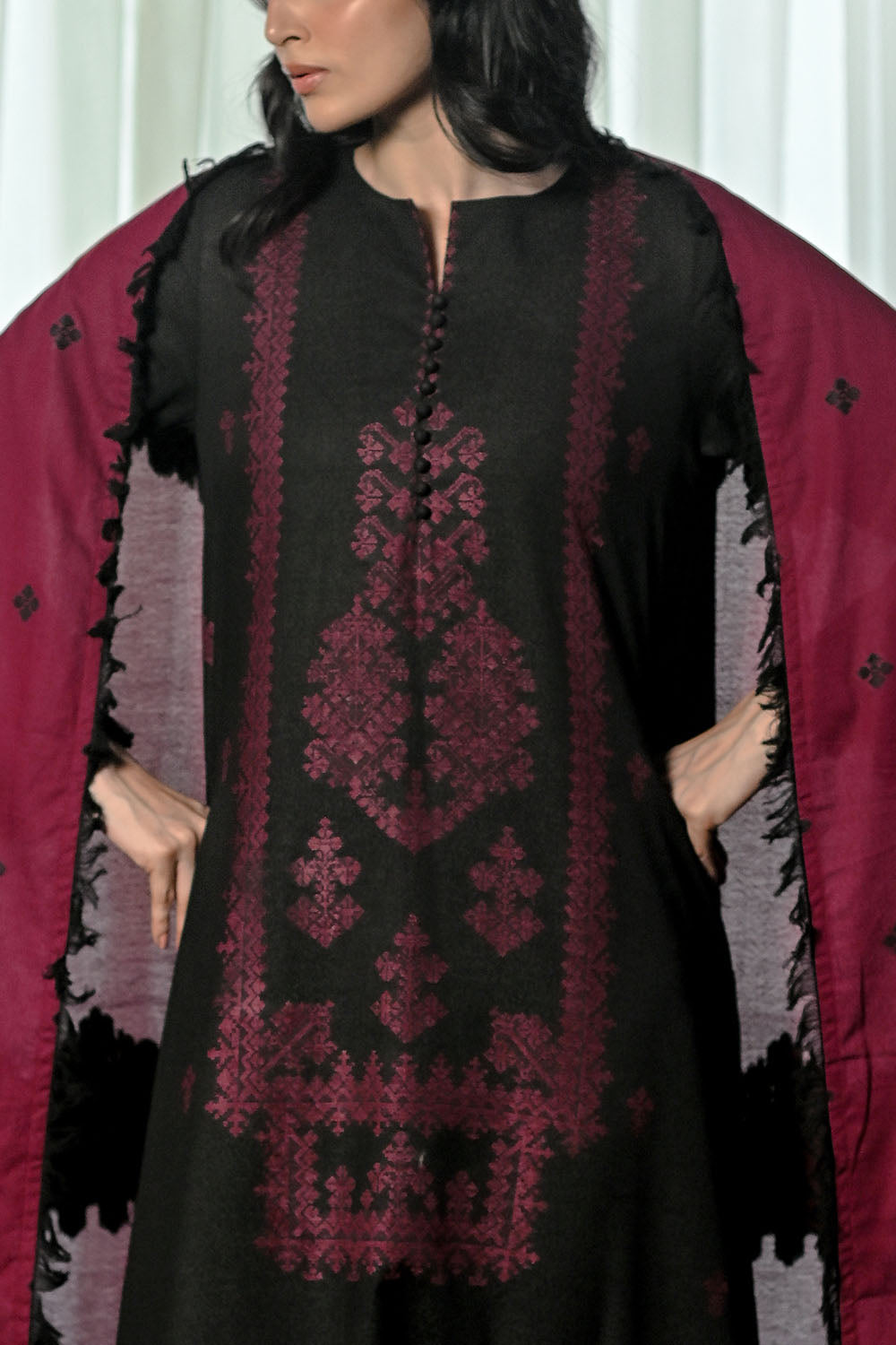 3 Piece Karandi Velvet Jacquard Suit