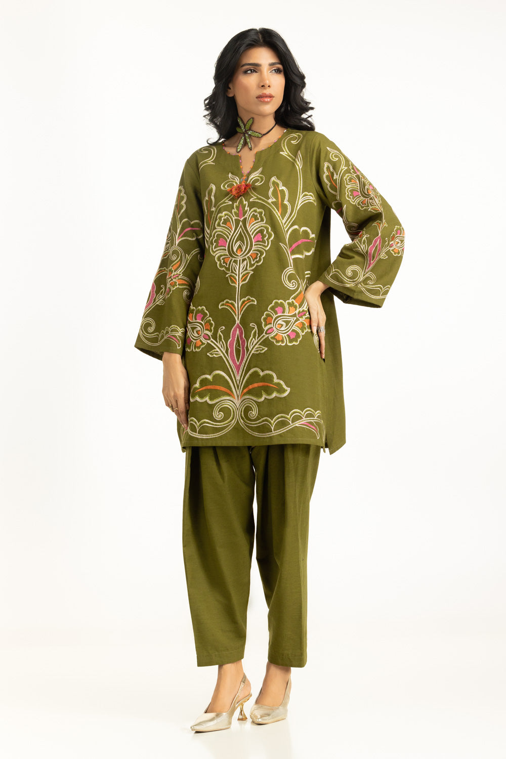 Karandi Embroidered Co-Ord Set