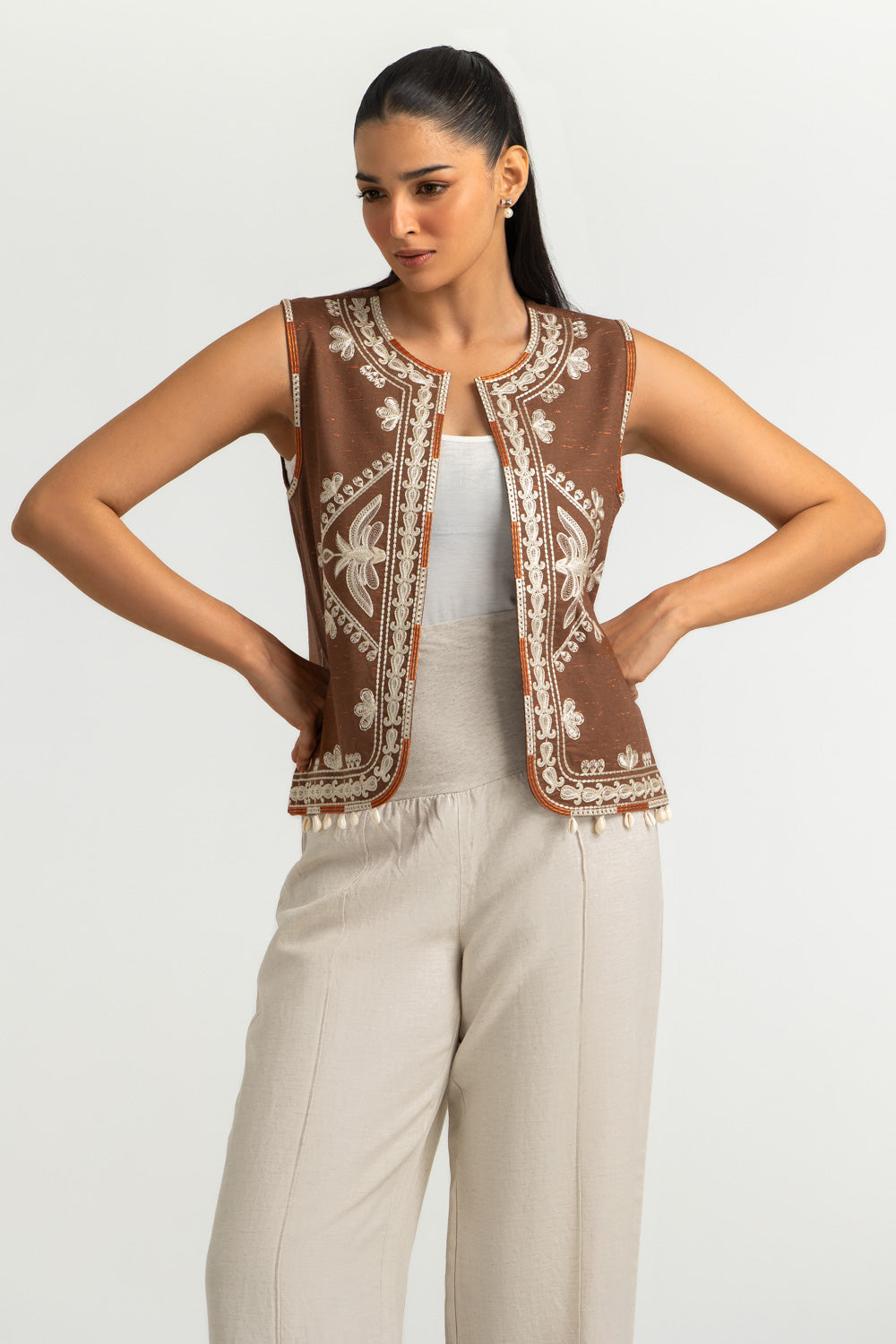 Karandi Embroidered Waistcoat