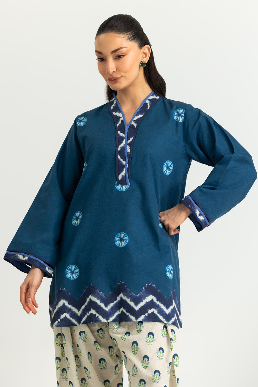 Karandi Gold Slub Printed Co-Ord Set