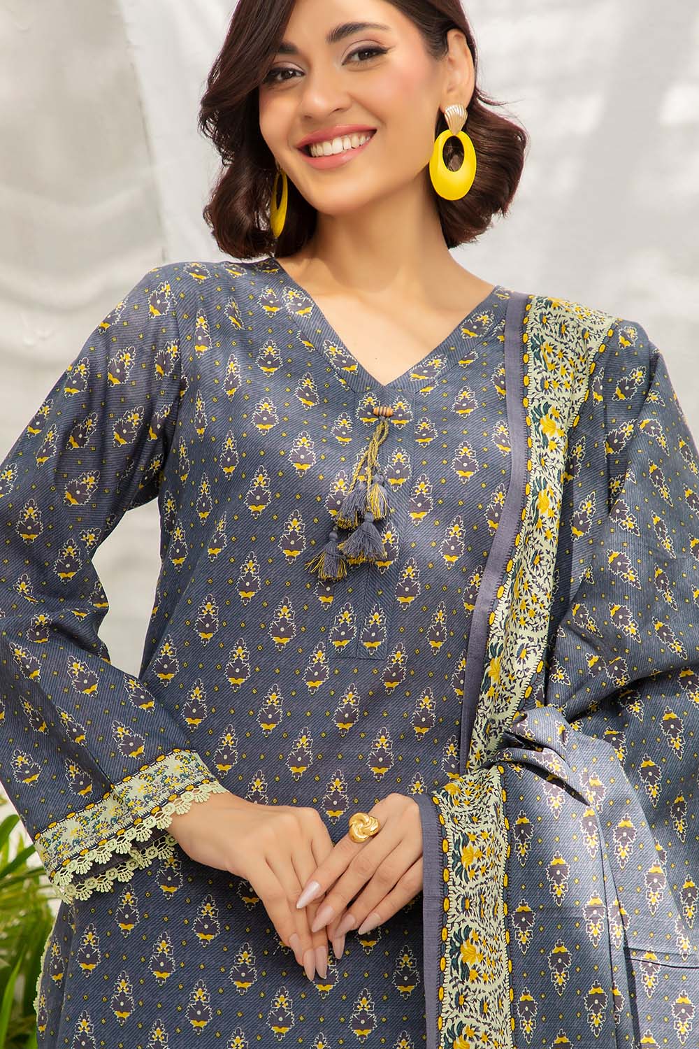 3 Piece Printed Khaddar Suit with Dupatta