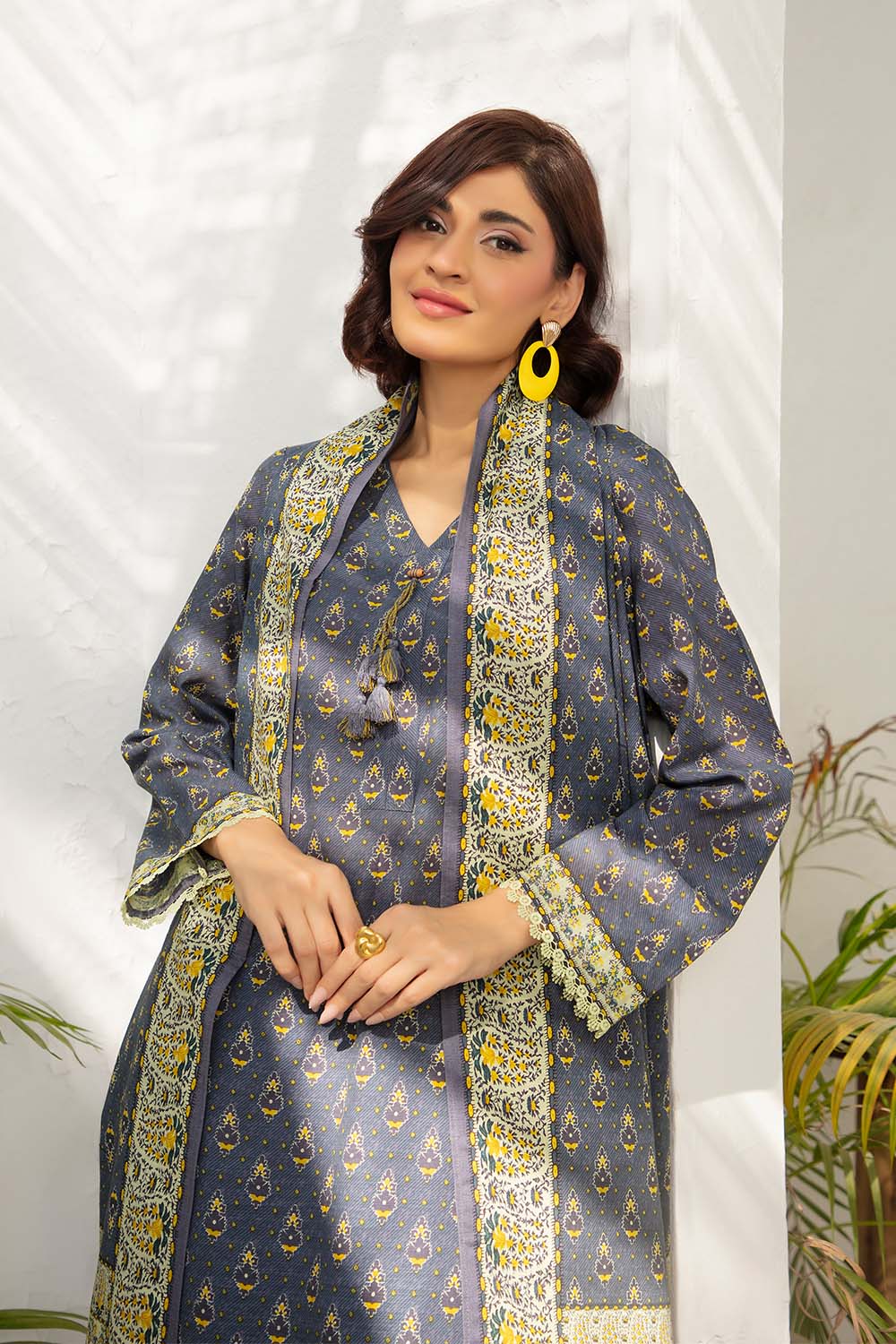 3 Piece Printed Khaddar Suit with Dupatta