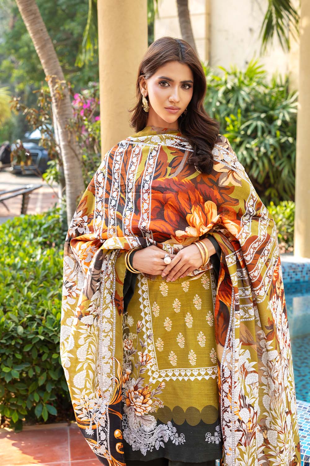 Printed Khaddar Shirt