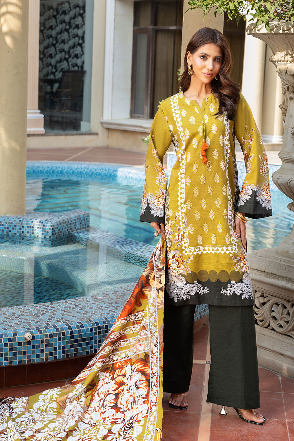 Printed Khaddar Shirt