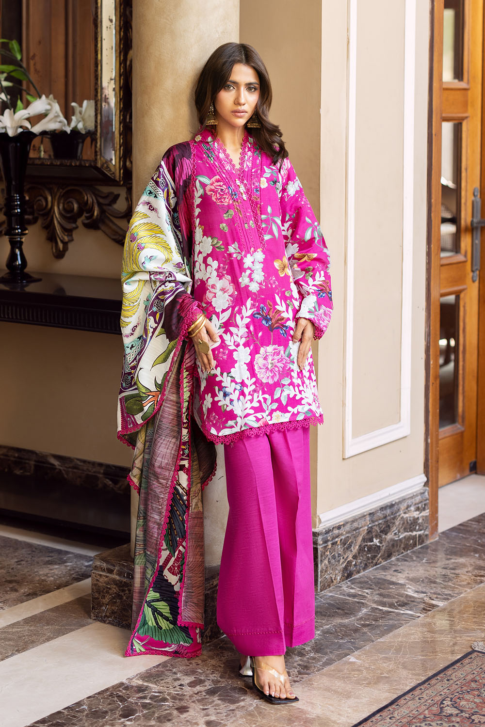3 Piece Printed Khaddar Suit
