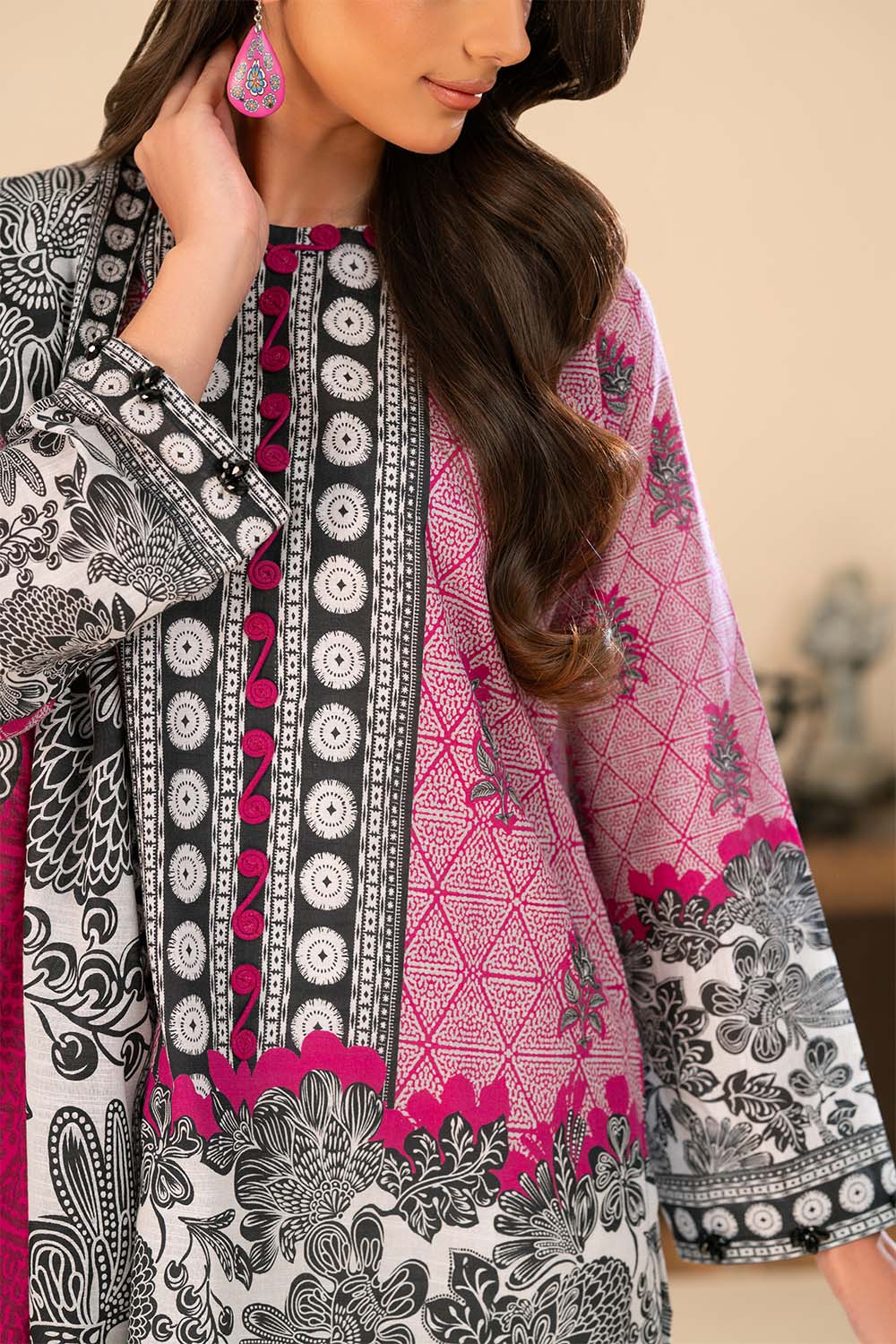 3 Piece Printed Khaddar Suit with Dupatta