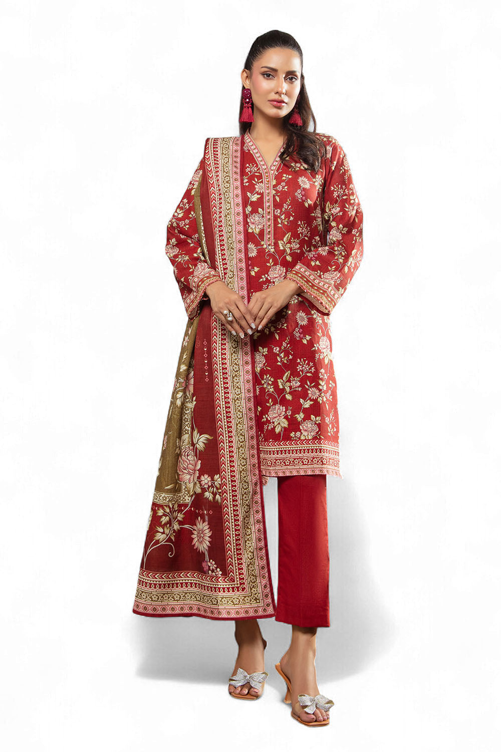 3 Piece Khaddar Suit with Dupatta