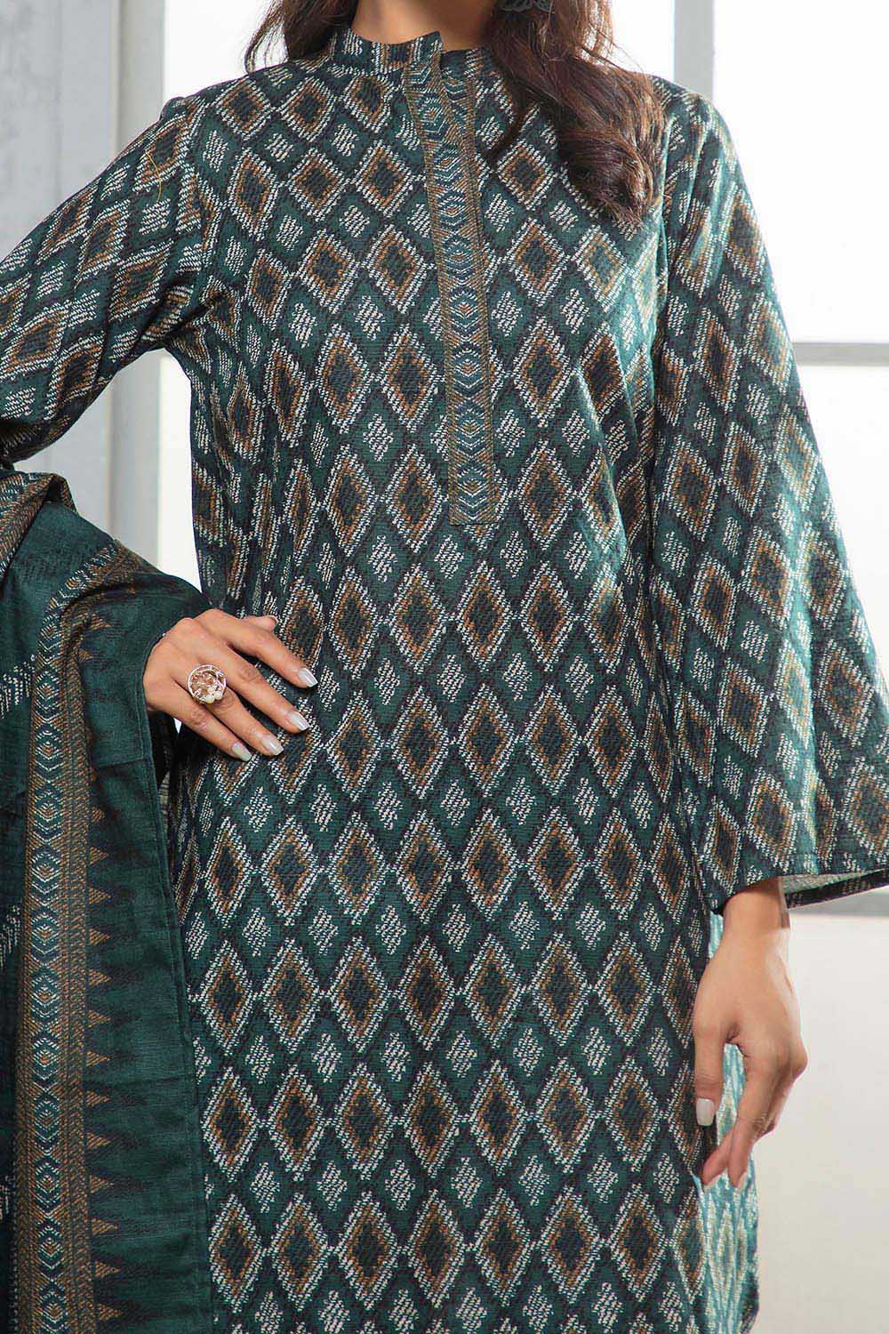 3 Piece Khaddar Suit With Dupatta
