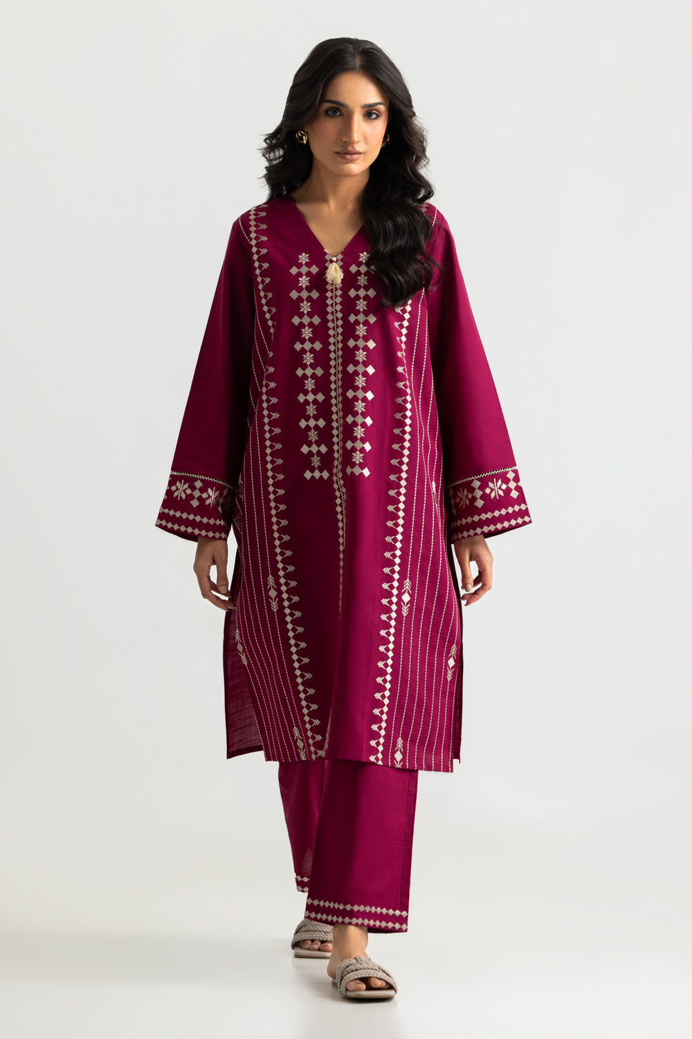 Khaddar Embroidered Co-Ord-Set