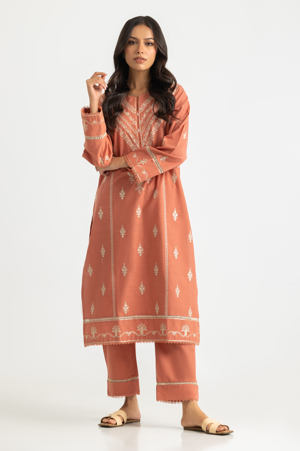 Khaddar Embroidered Co-Ord Set