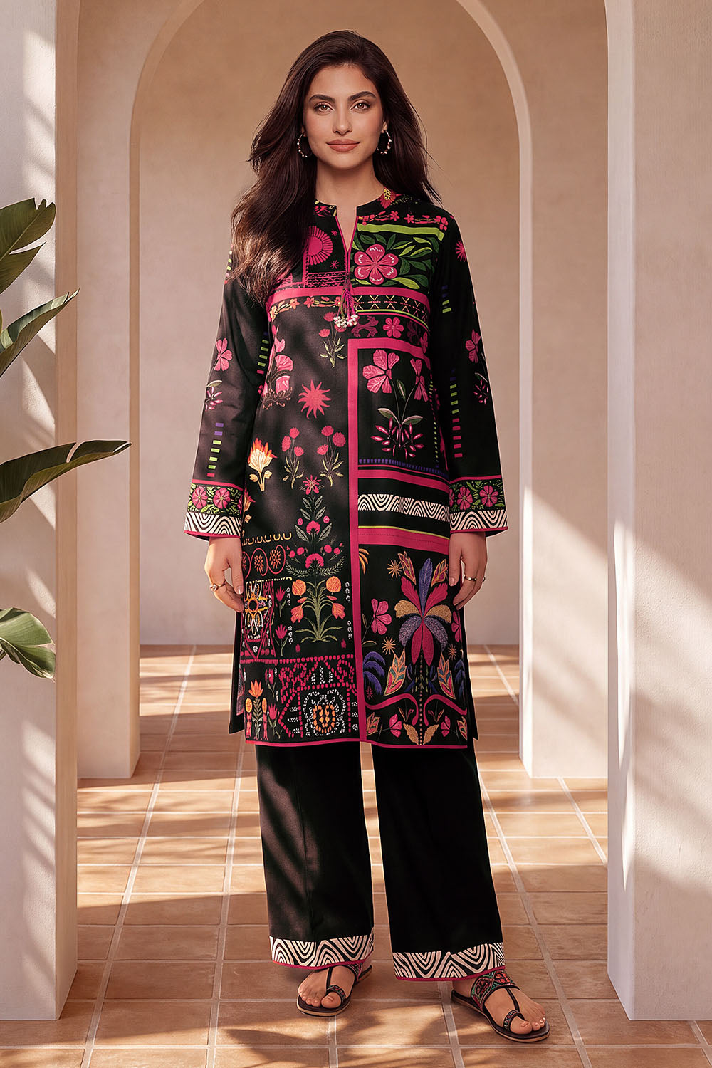Khaddar Printed Co-Ord Set - IPST-88344