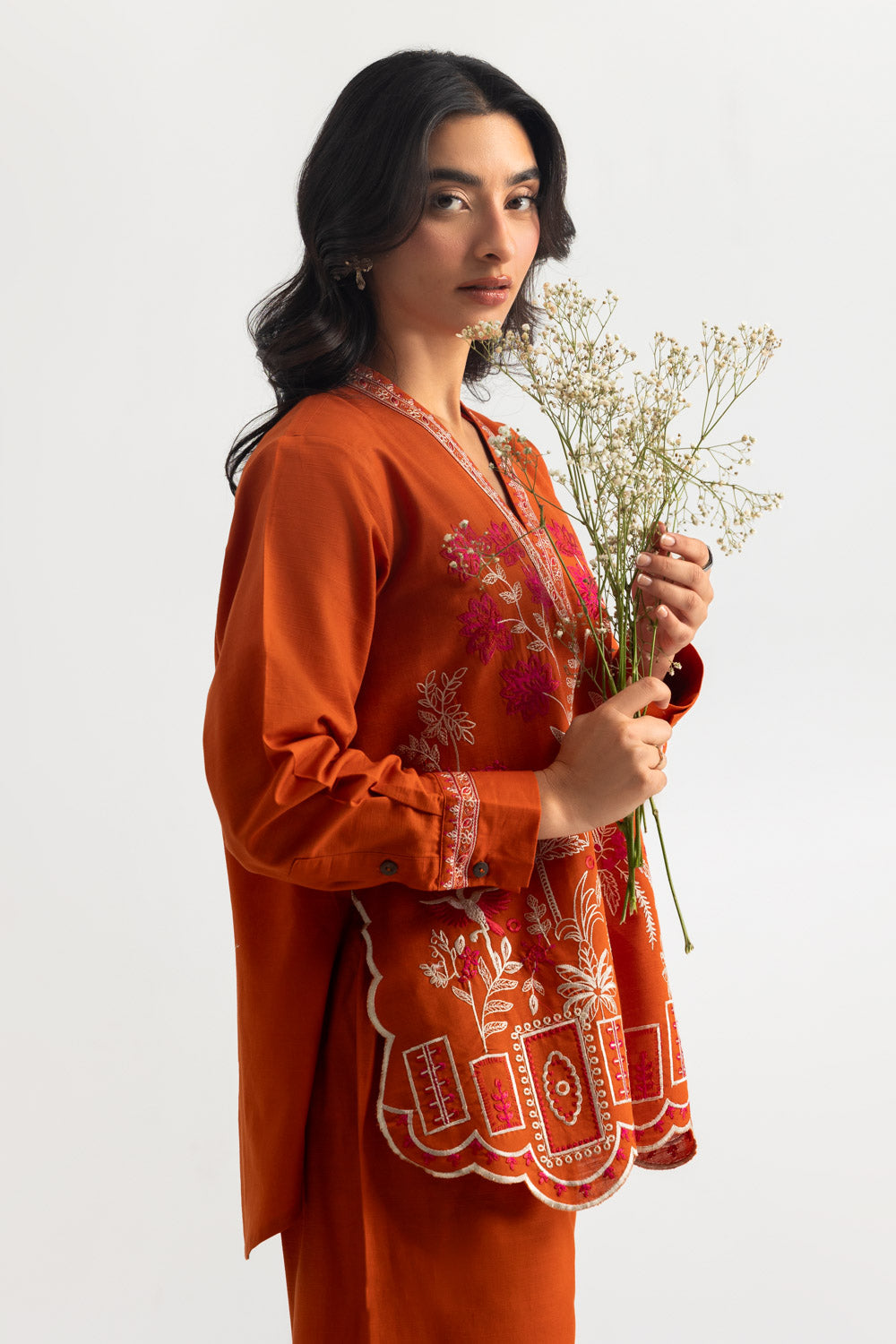 Khaddar Slub Embroidered Co-Ord Set