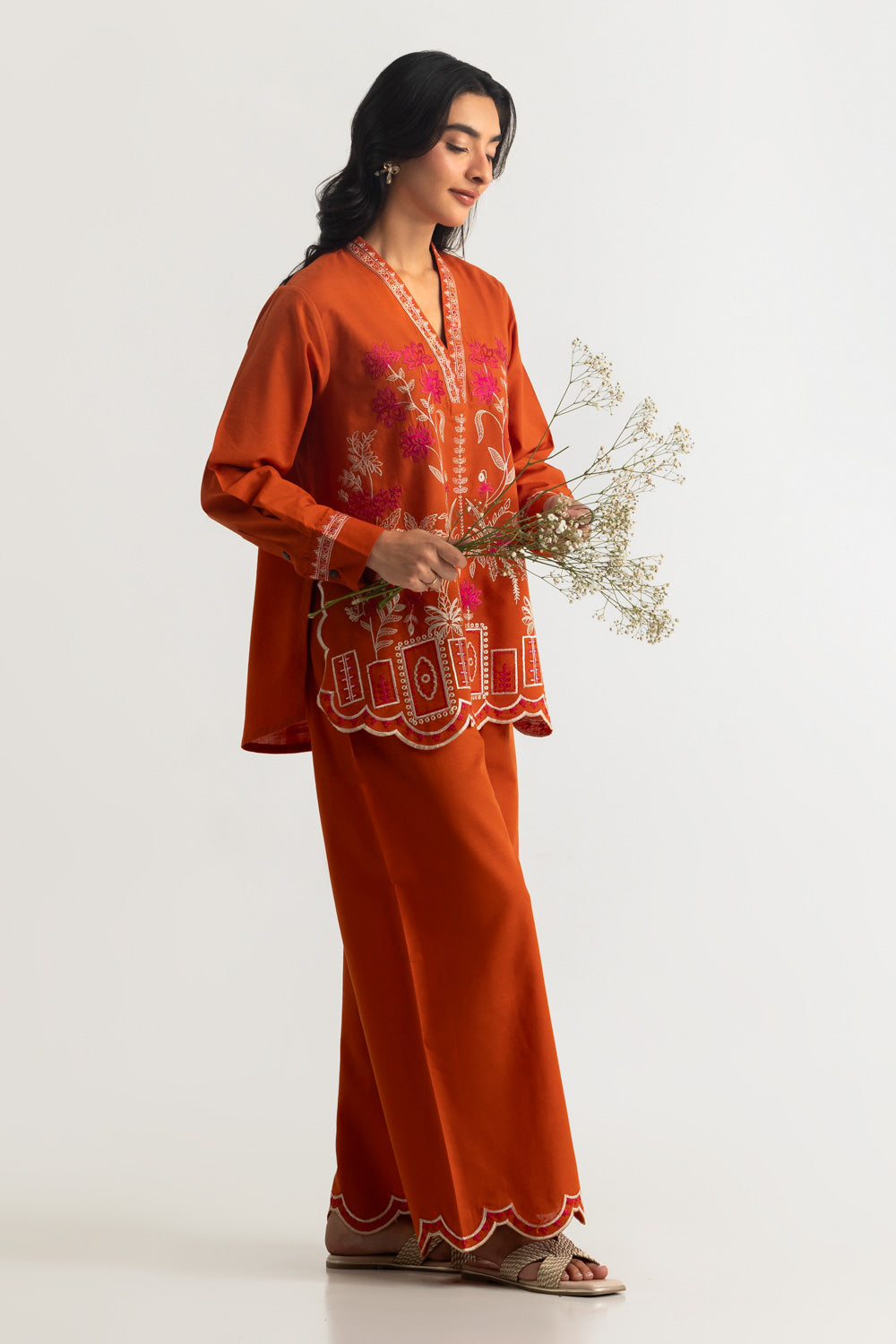 Khaddar Slub Embroidered Co-Ord Set