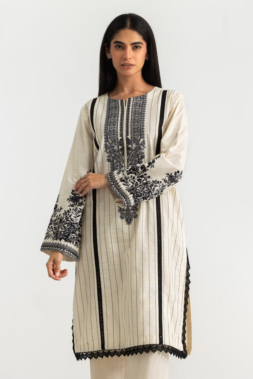 Khaddar Slub Embroidered Co-Ord Set