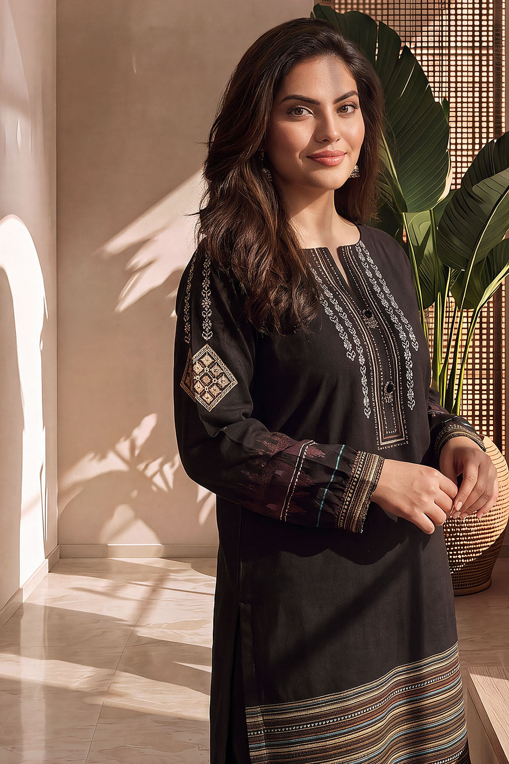 Khaddar Slub Printed Co-Ord Set - IPST-88001