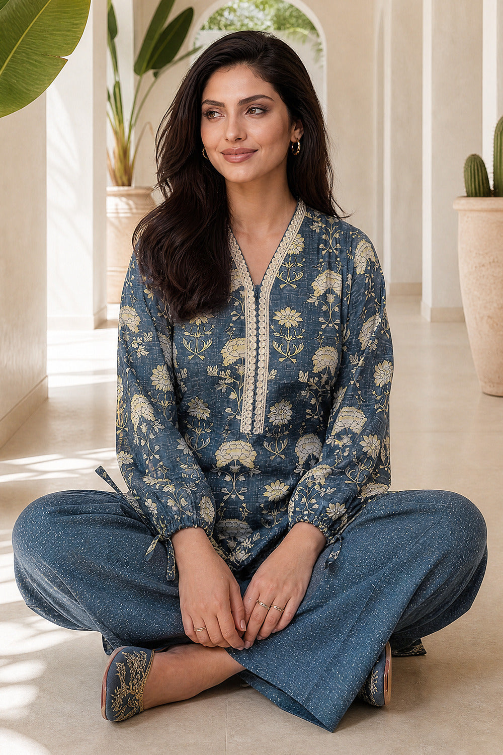 Khaddar Slub Printed Co-Ord Set - IPST-88432