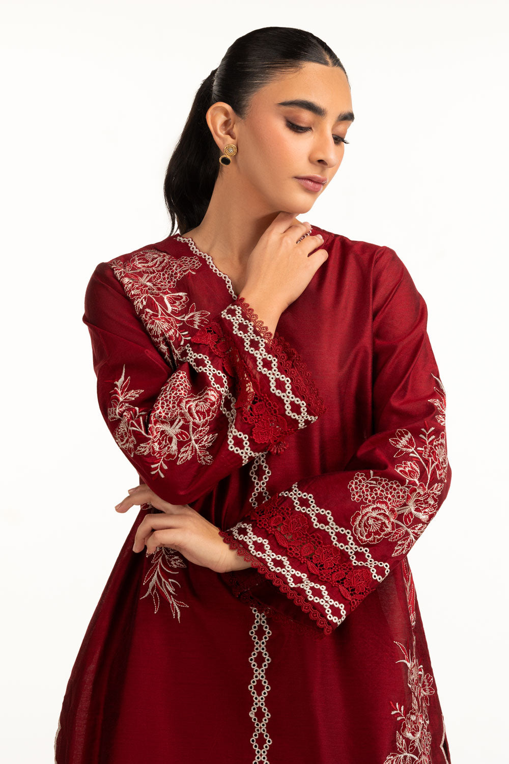 Khaddi Net Embroidered Co-Ord Set